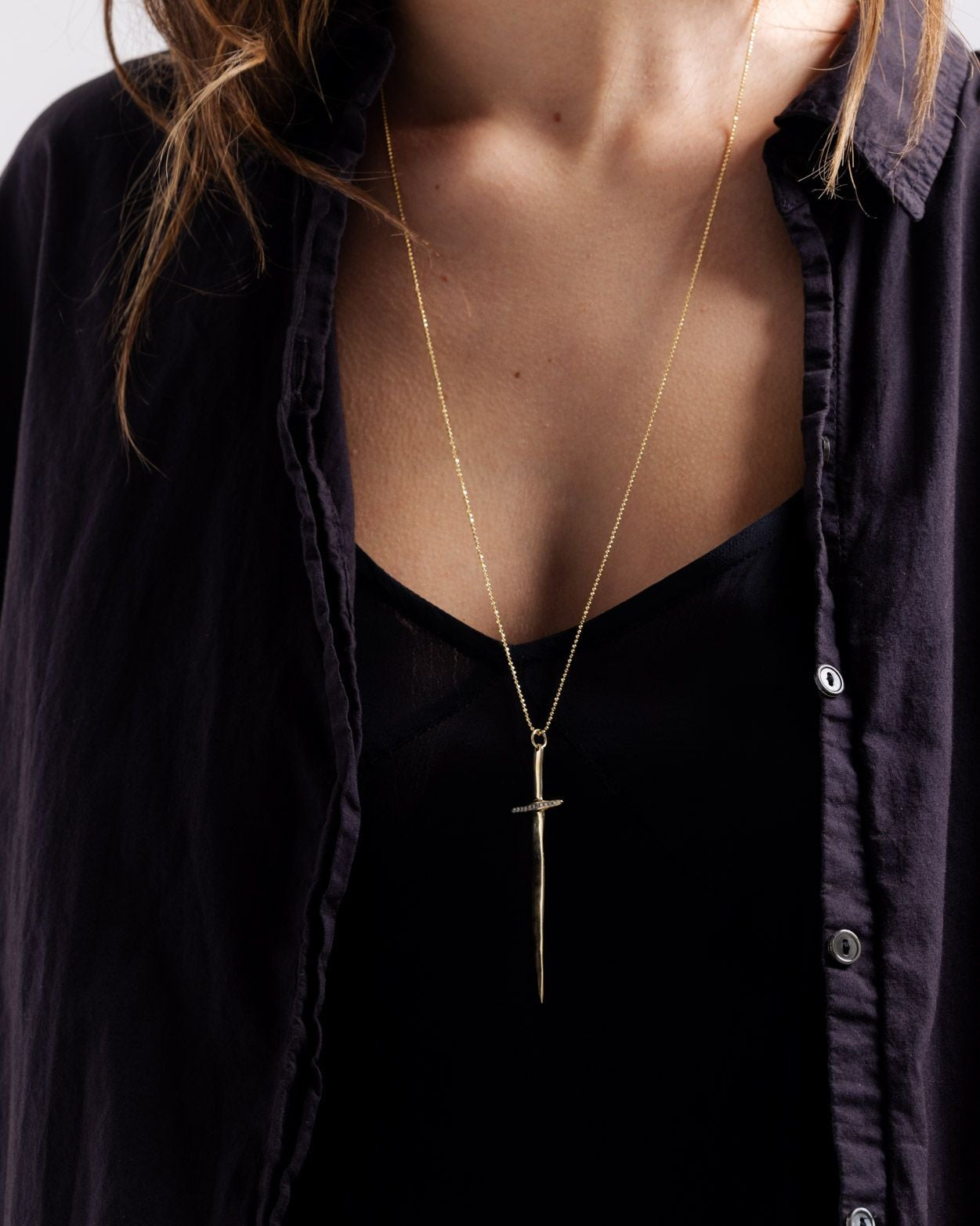 RAW SWORD NECKLACE - GOLD