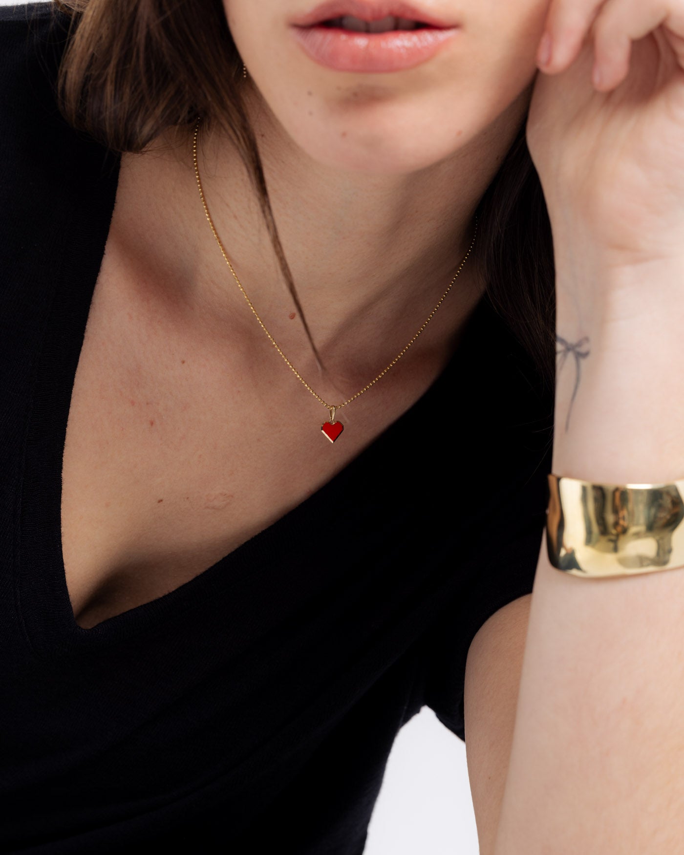Red Heart Pendant -GOLD