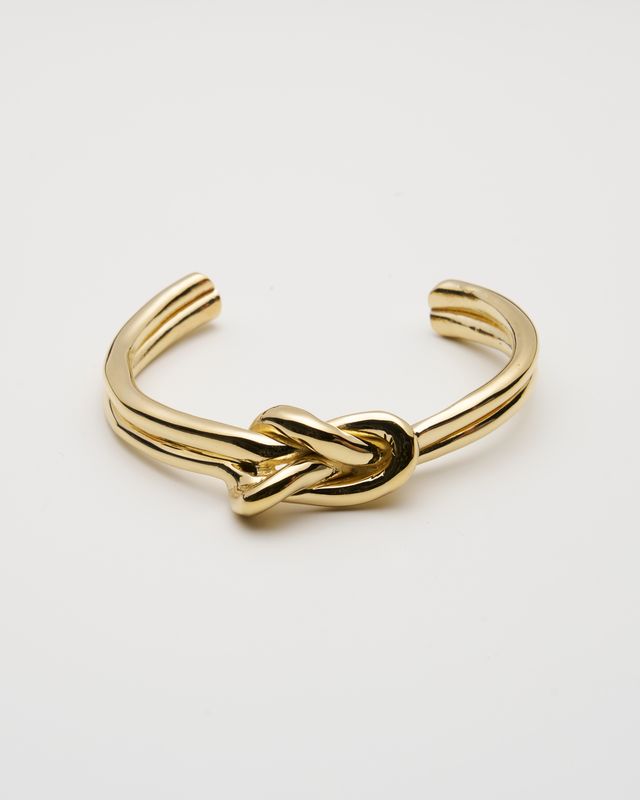 Raw Love Knot Cuff - 14K Gold Plated