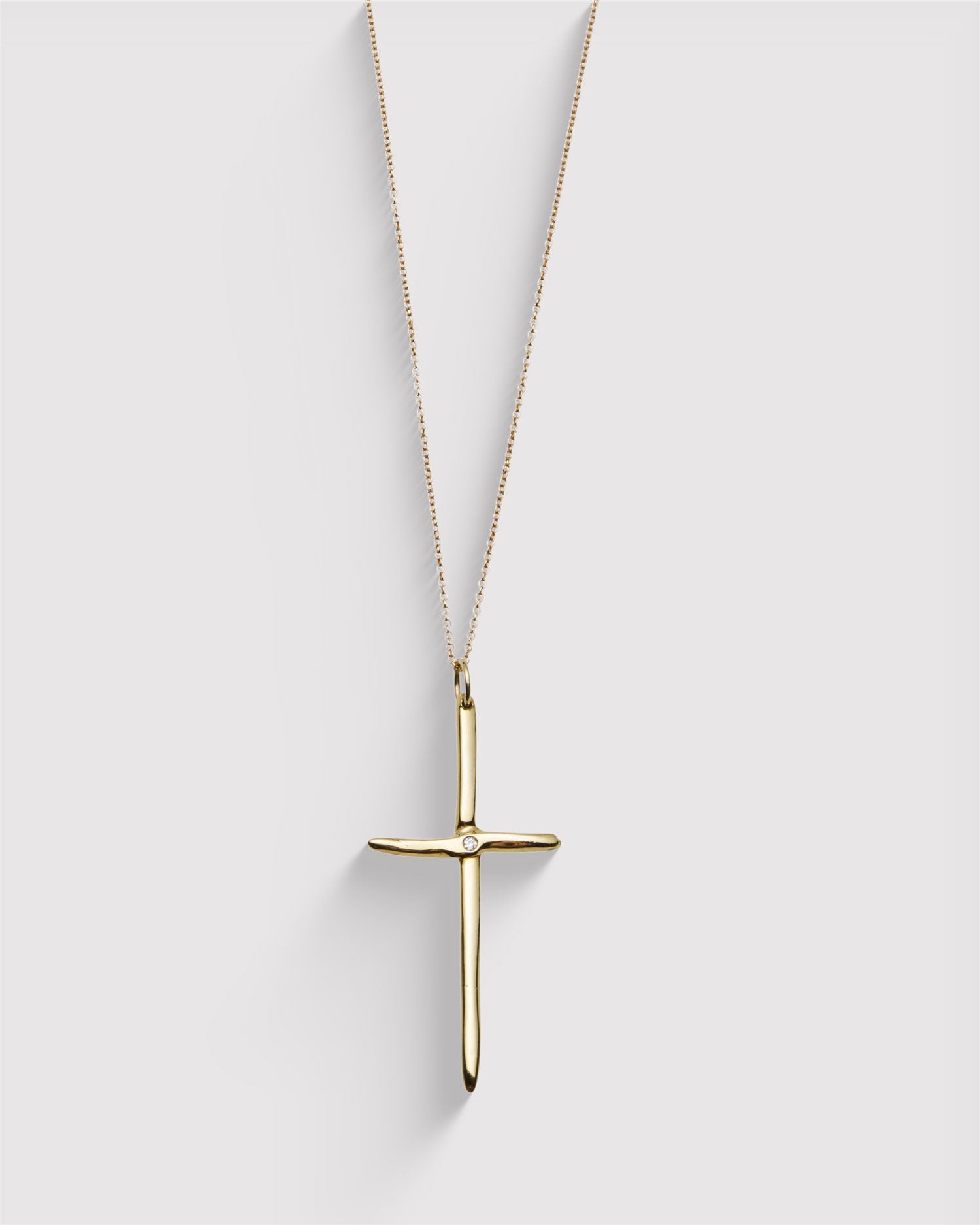 Raw Long Cross with Diamond