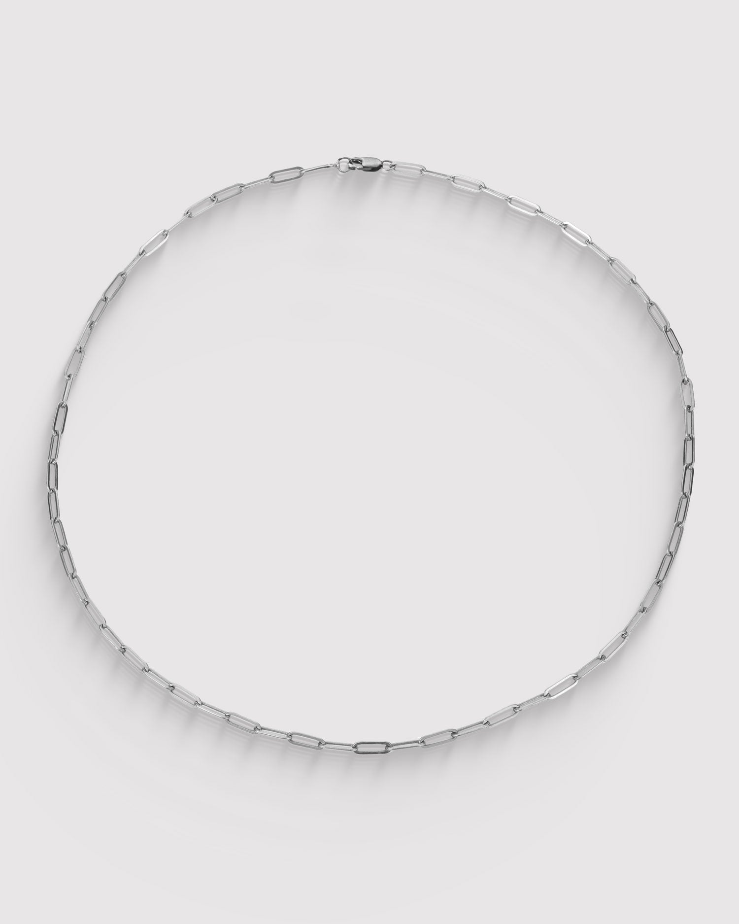 Micro Rectangle Chain Choker - Sterling Silver