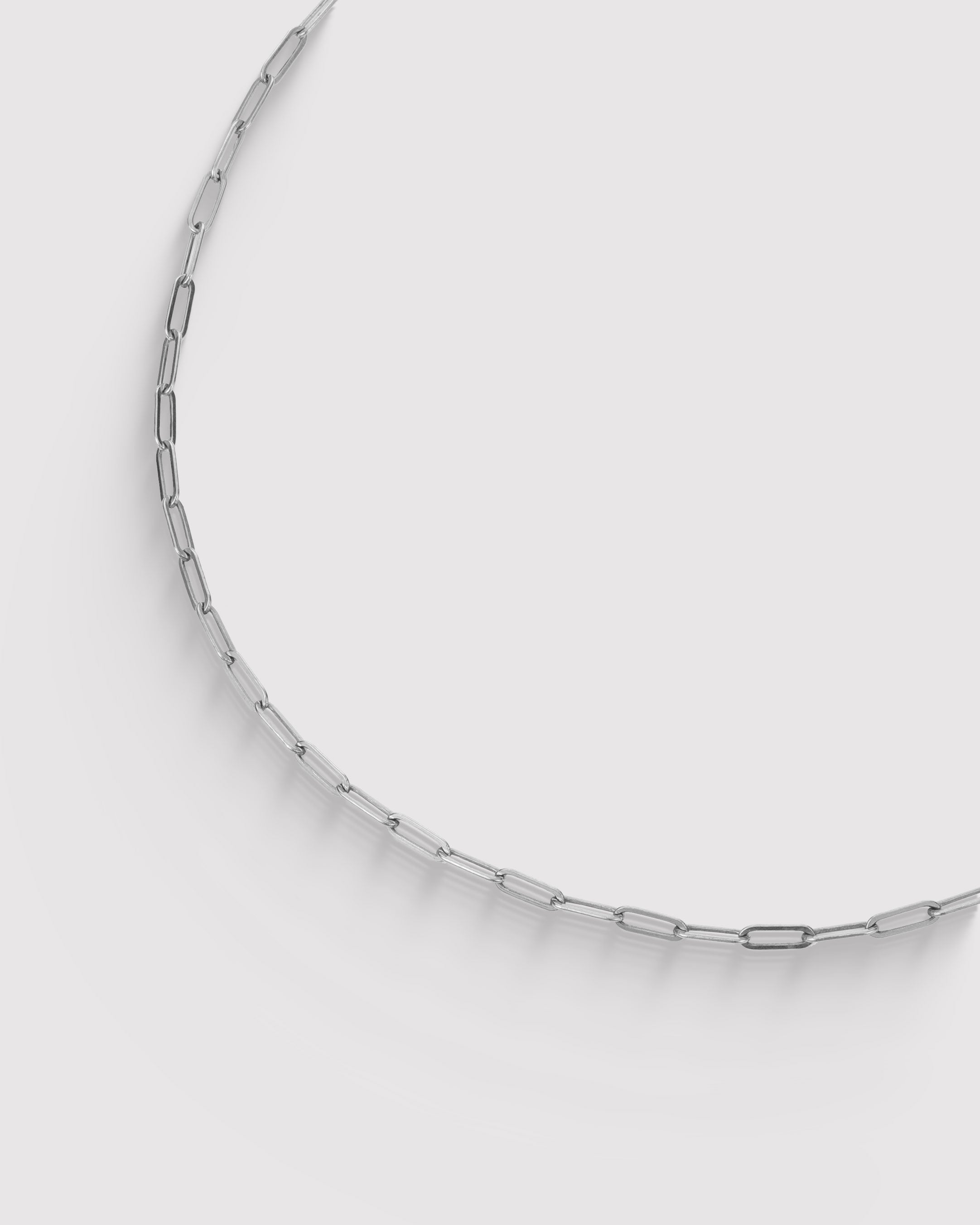 Micro Rectangle Chain Choker - Sterling Silver