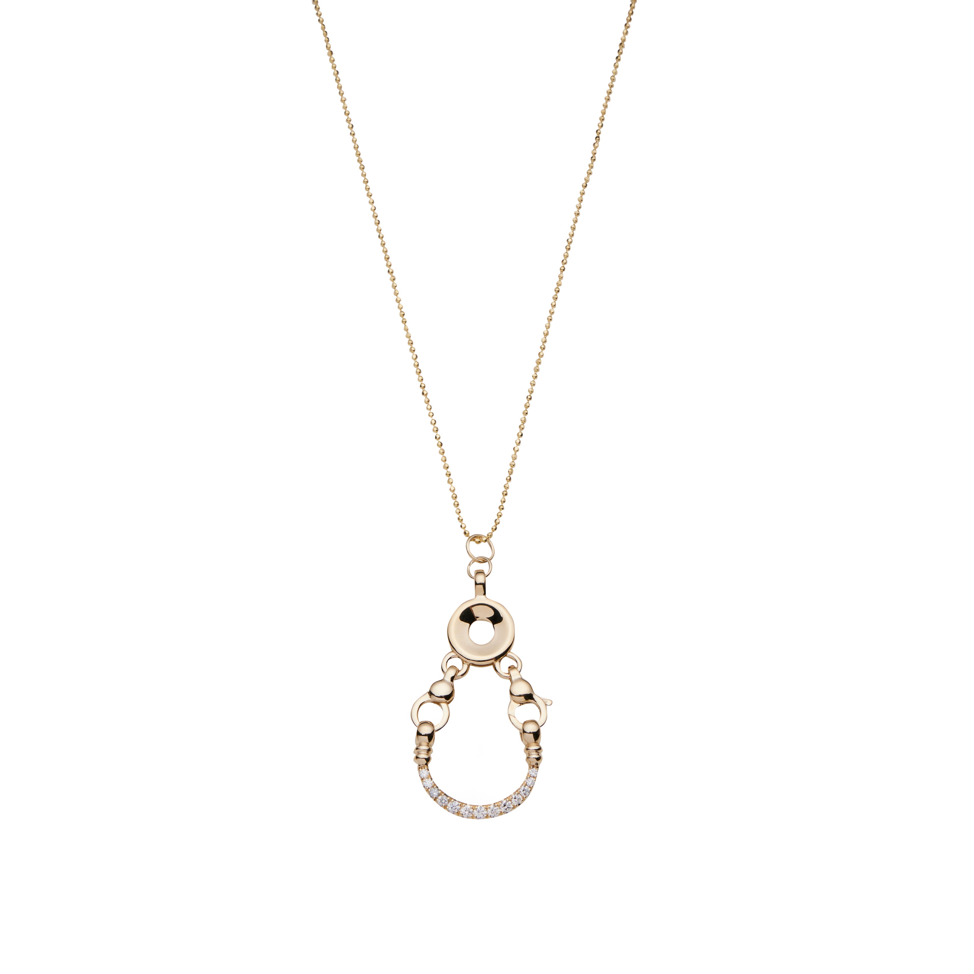 Diamond Horseshoe Locket - Gold