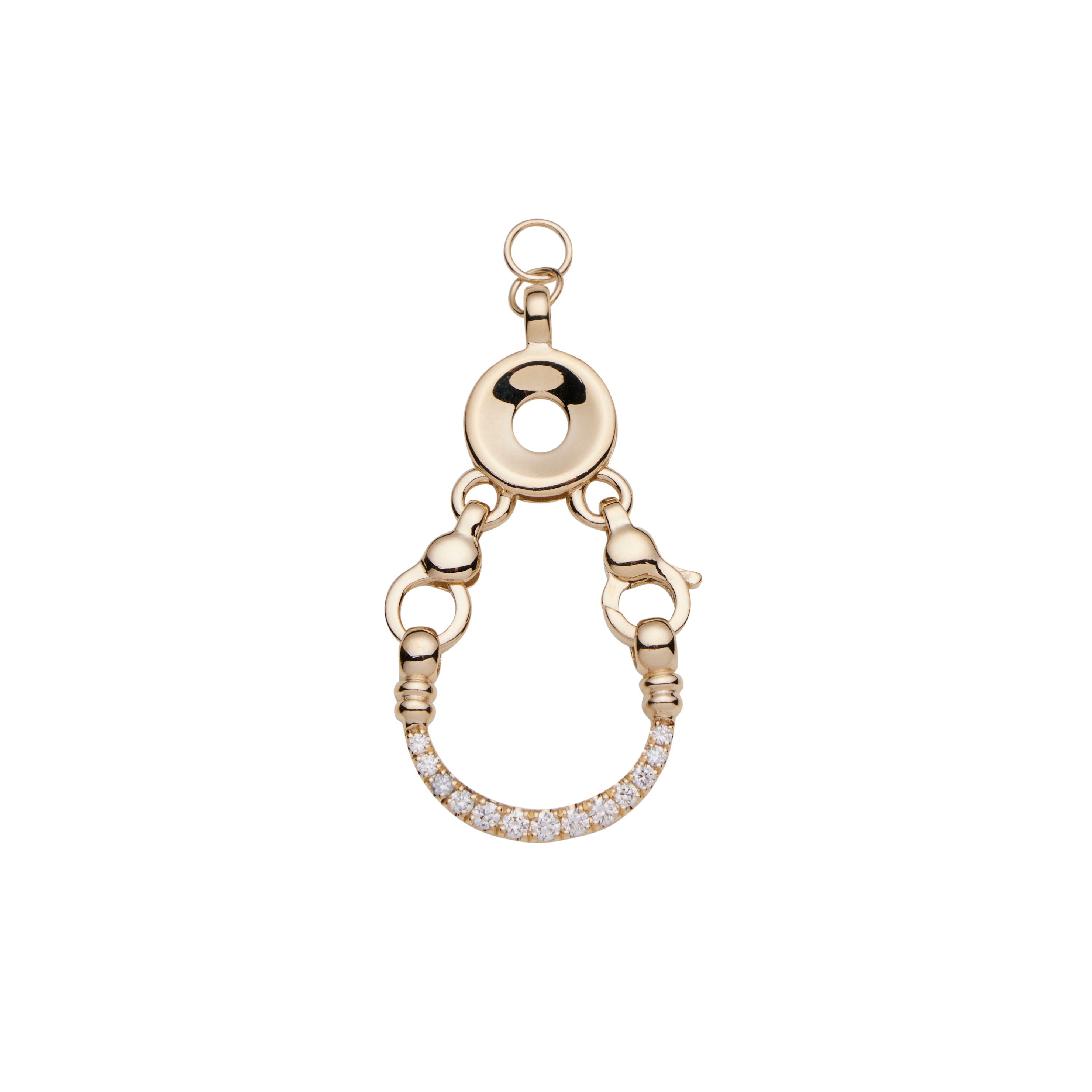 Diamond Horseshoe Locket - Gold