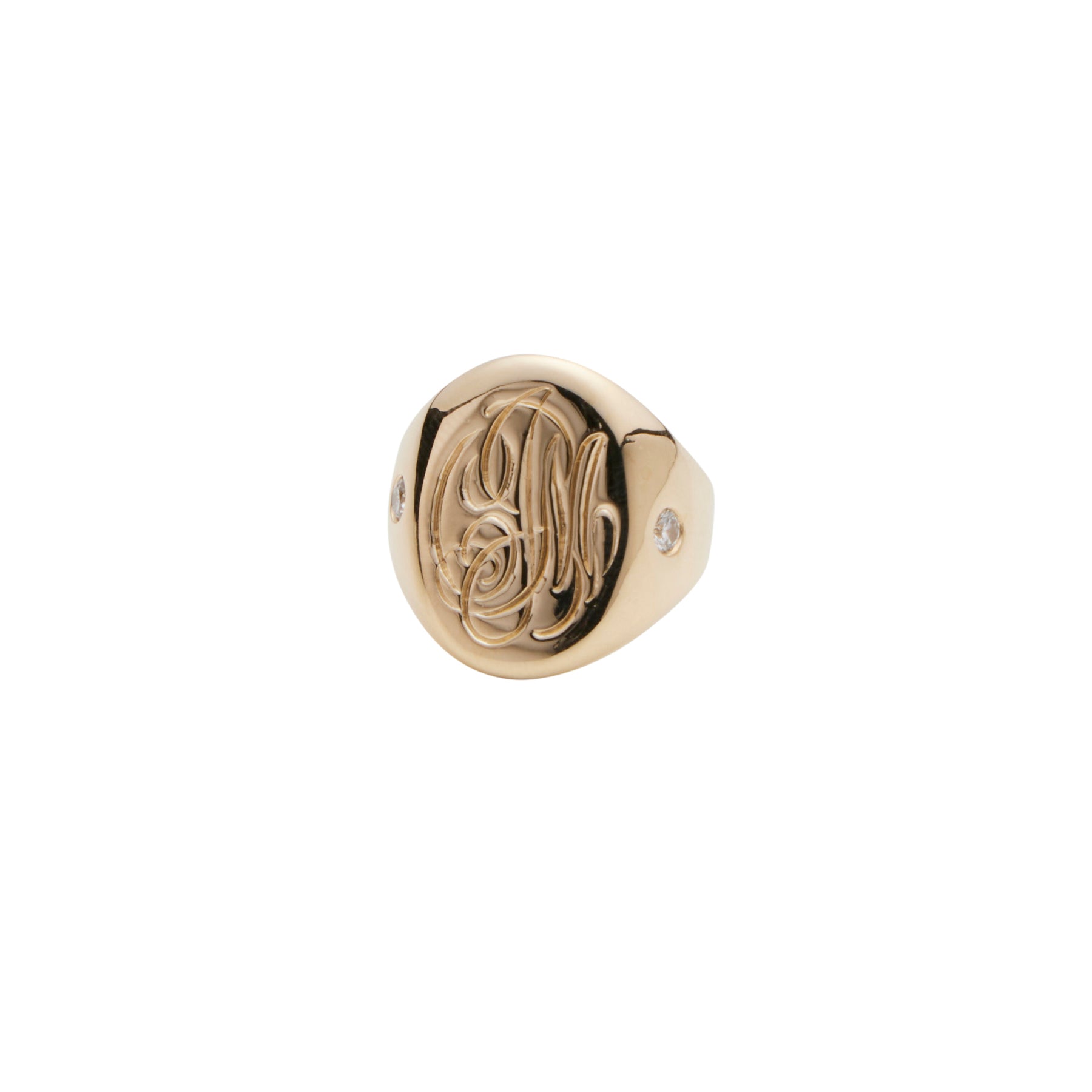 Diamond J Ring - Gold