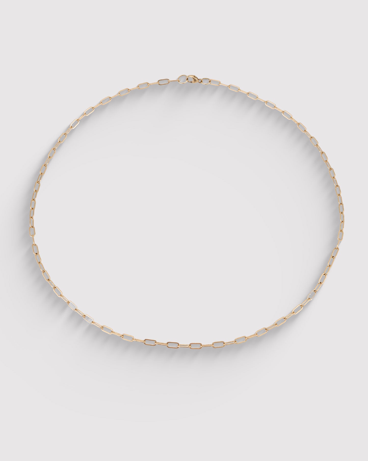Mini Rectangle Fine Necklace - Gold
