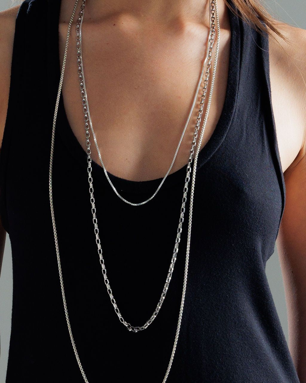 Extra Long Box Chain - Silver