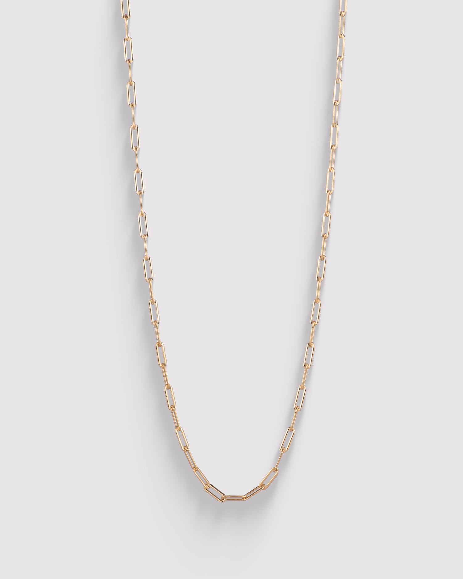 Rectangle Chain Long Necklace - 14K Gold Filled