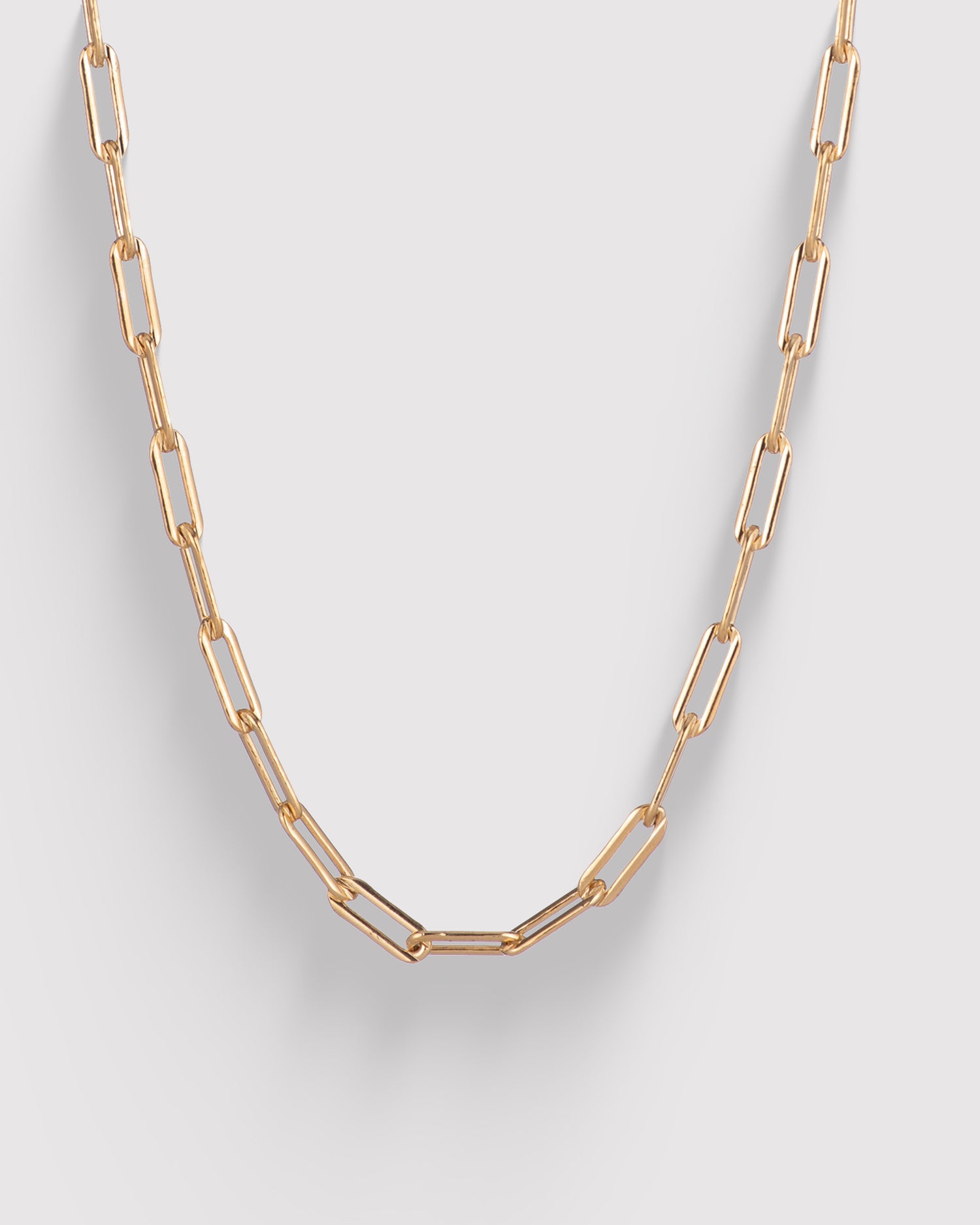 Rectangle Chain Long Necklace - 14K Gold Filled