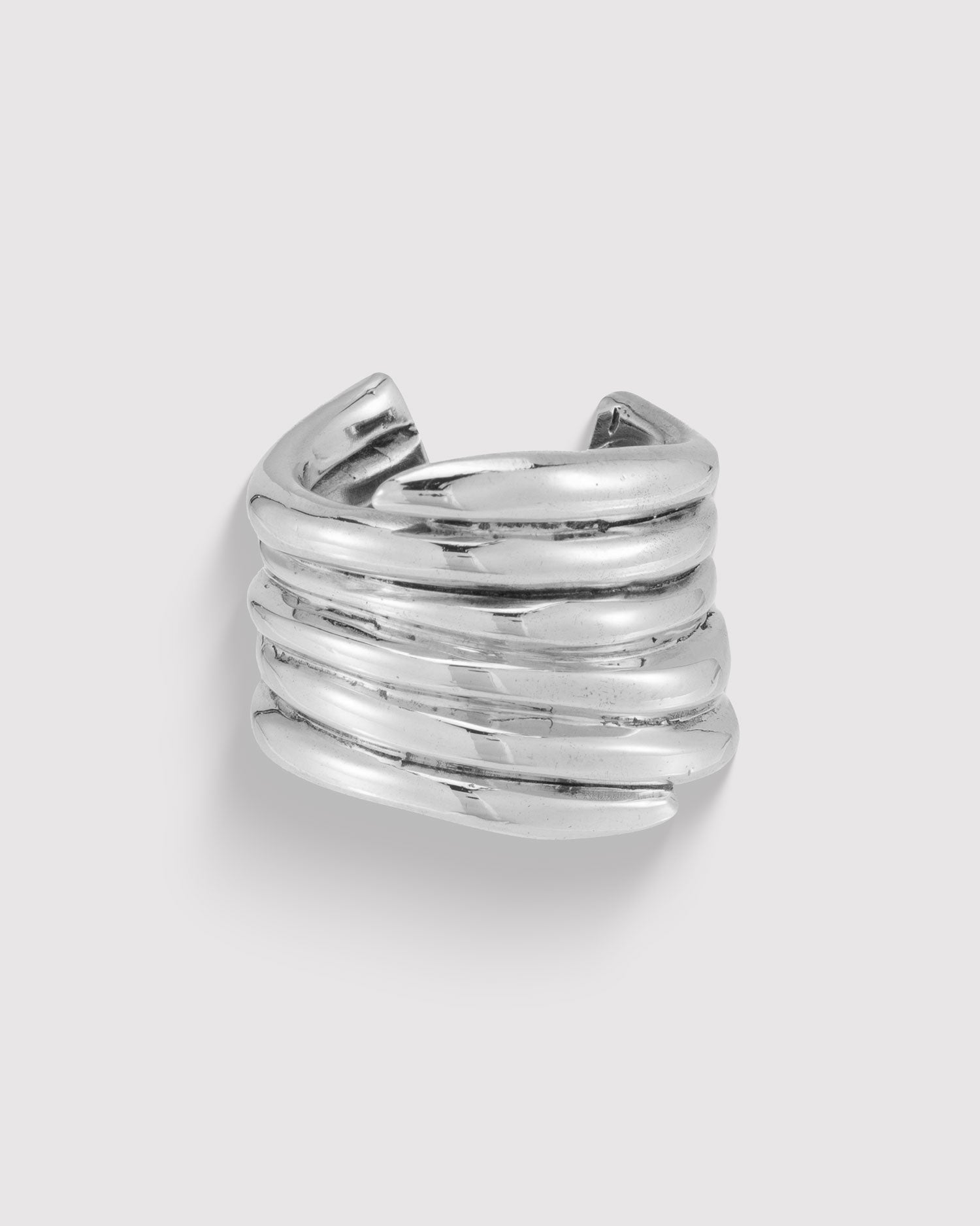 Raw Chunky Snake Ring - Sterling Silver