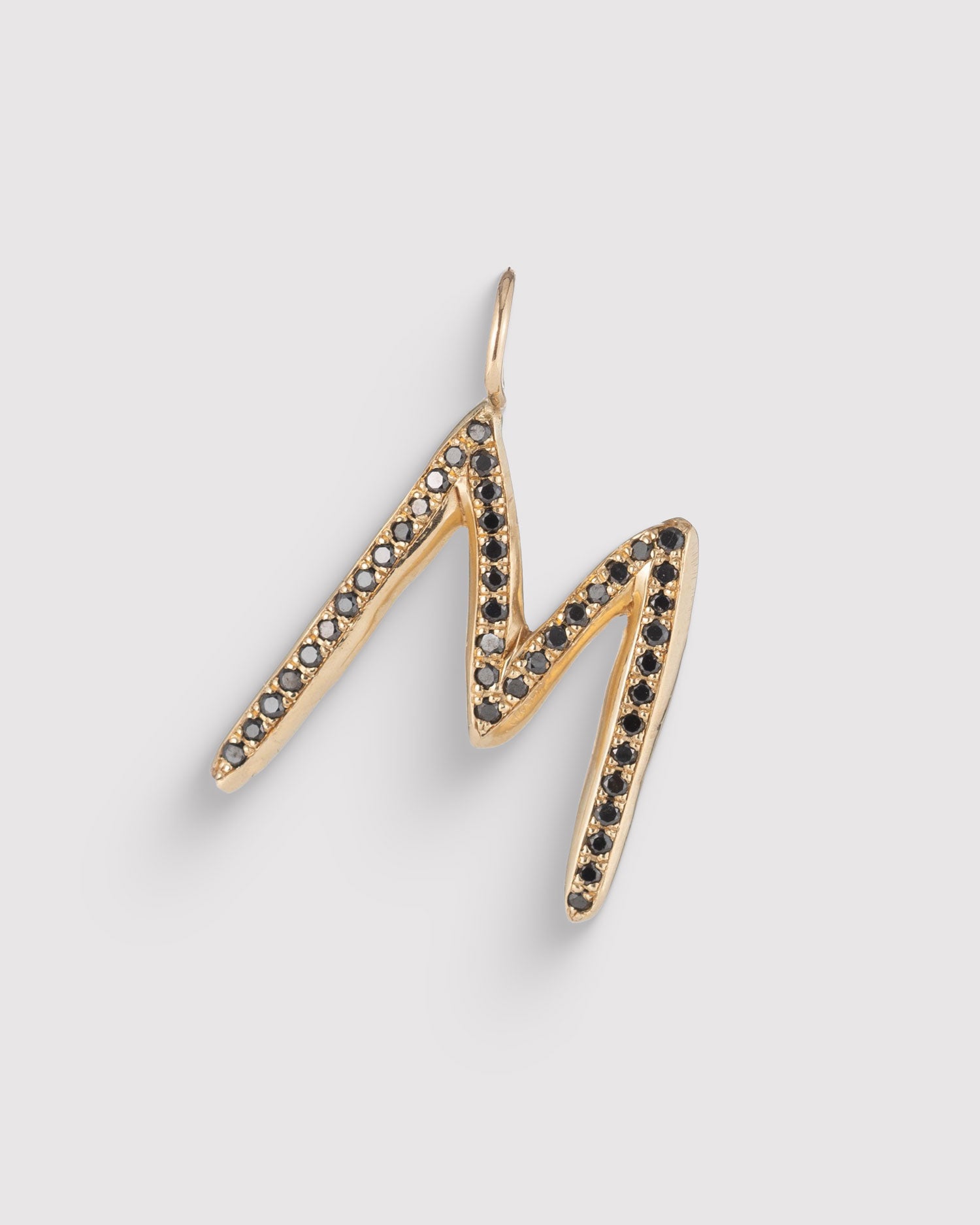 Black Diamond Pavé Raw Letter - Gold