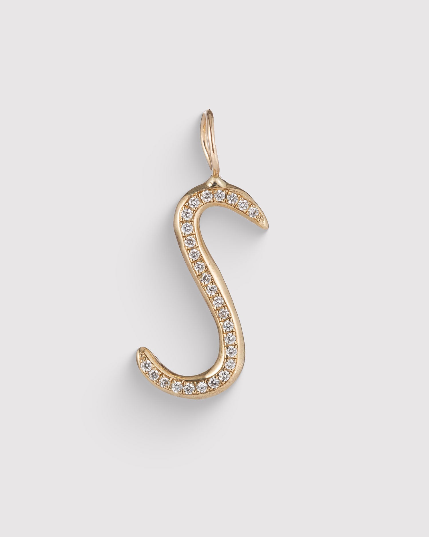 Diamond Pavé Raw Letter - Gold