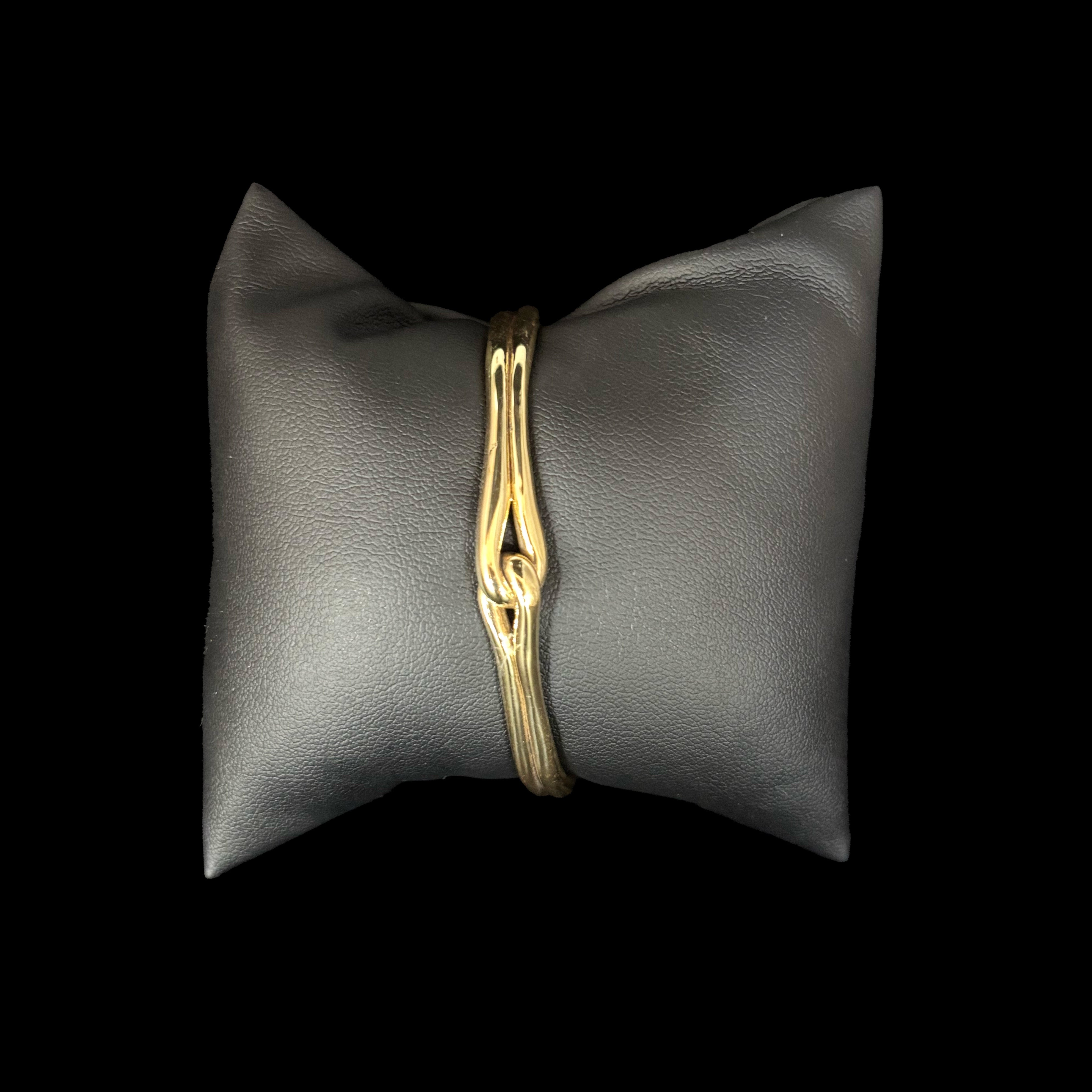 Thin Raw Love Knot Cuff - 14K Gold Plated
