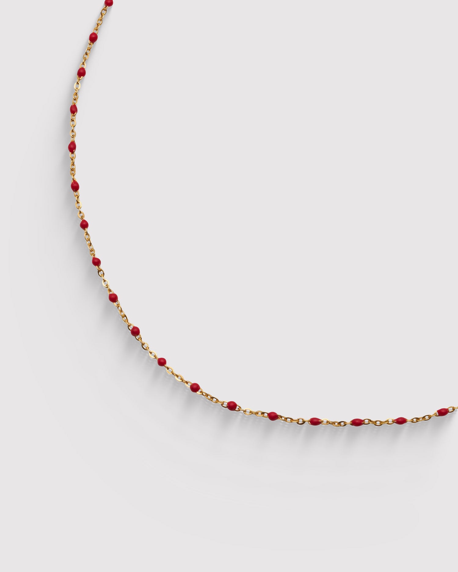 Red Enamel Choker - 14K Gold Filled