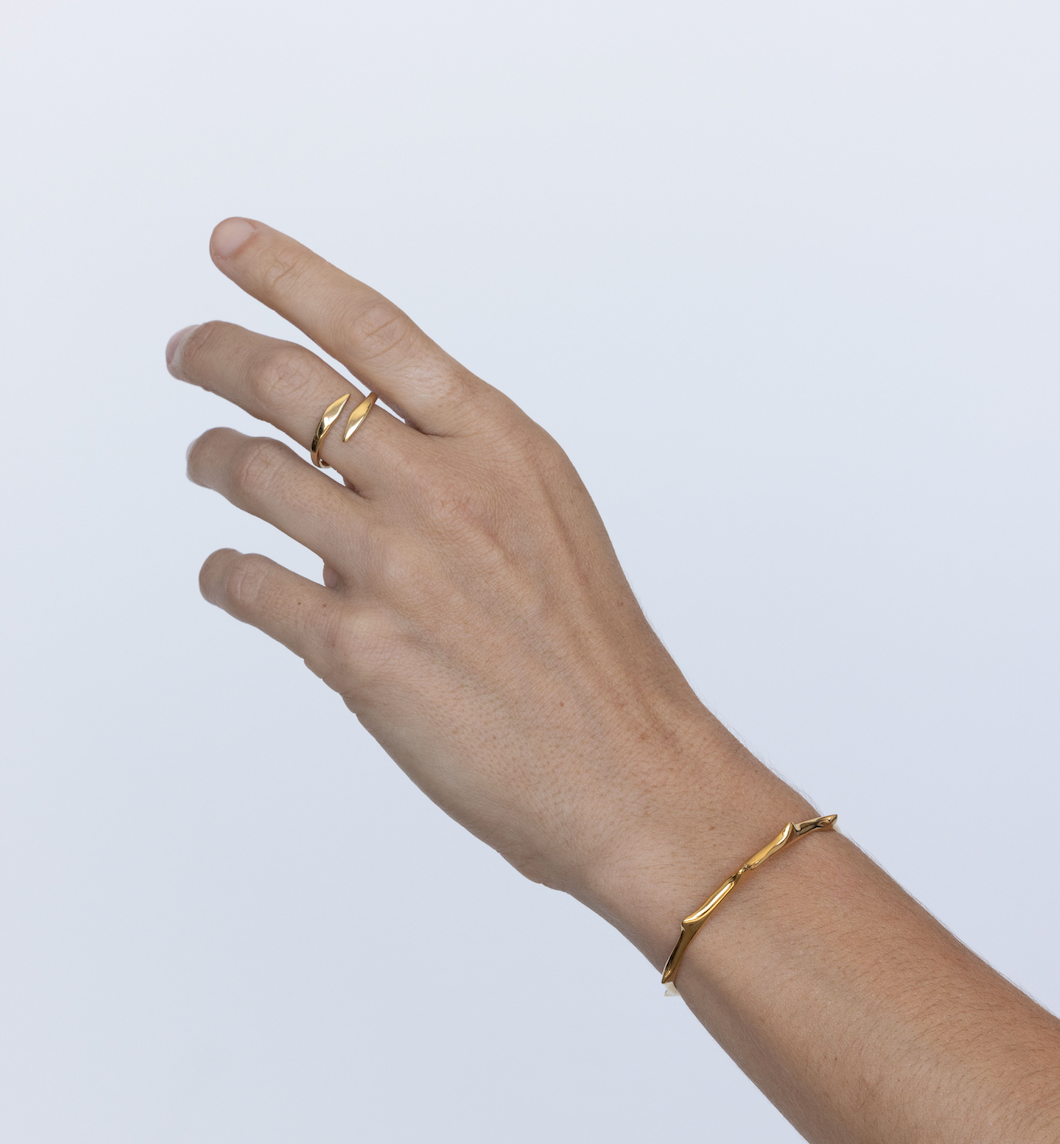 Raw Snake Ring - Gold