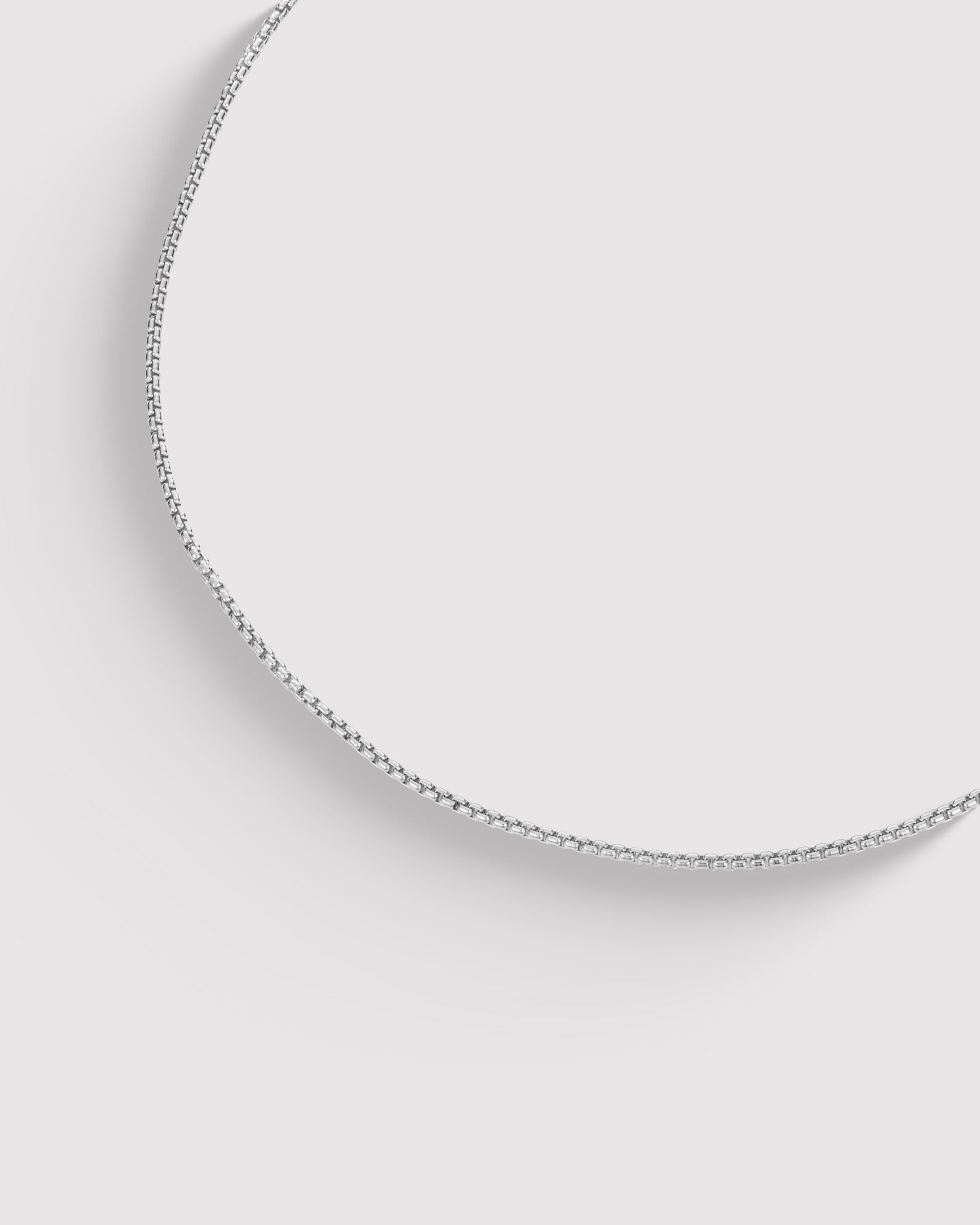 Thin Box Chain Choker - Sterling Silver