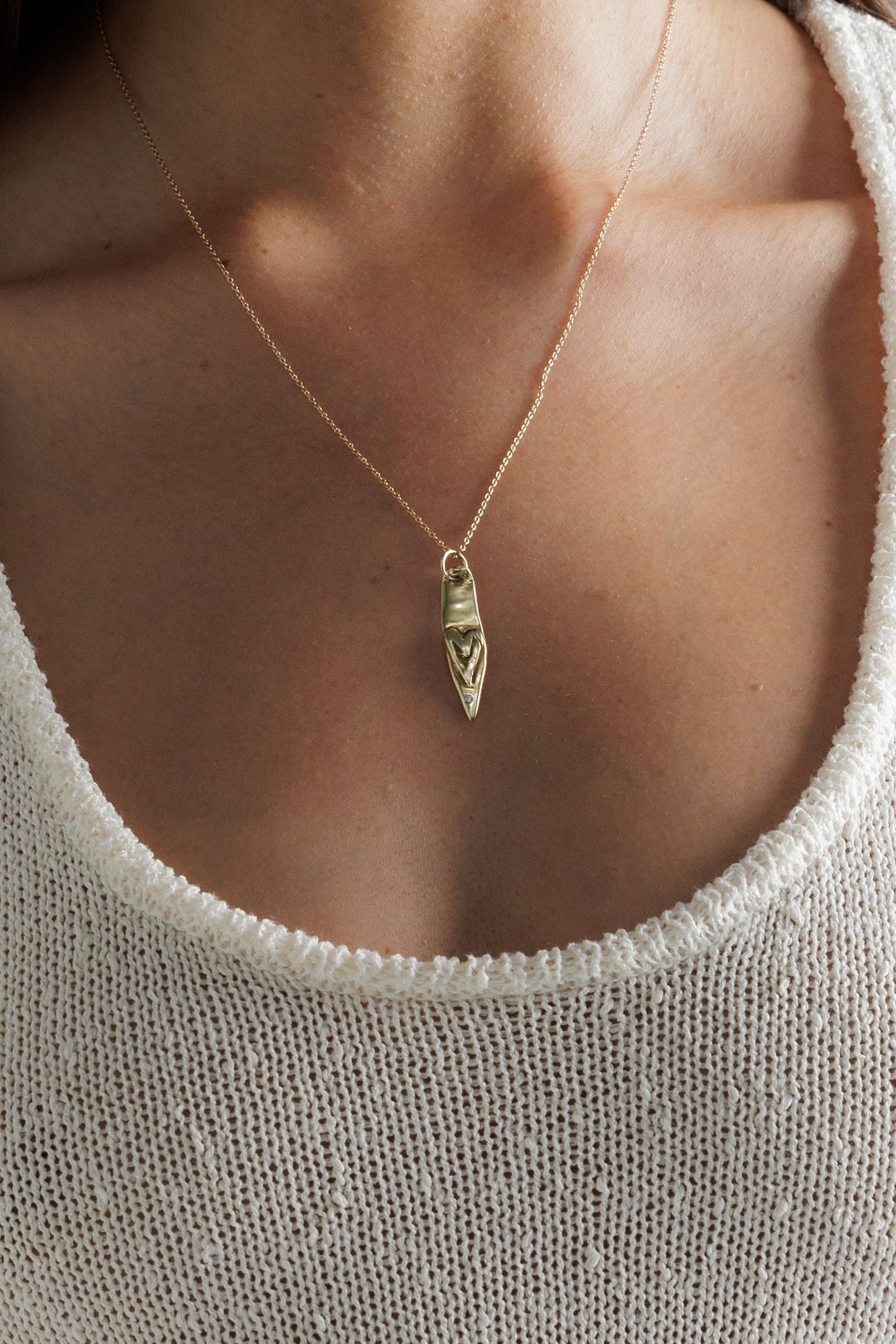 Raw Heart Tag Pendant