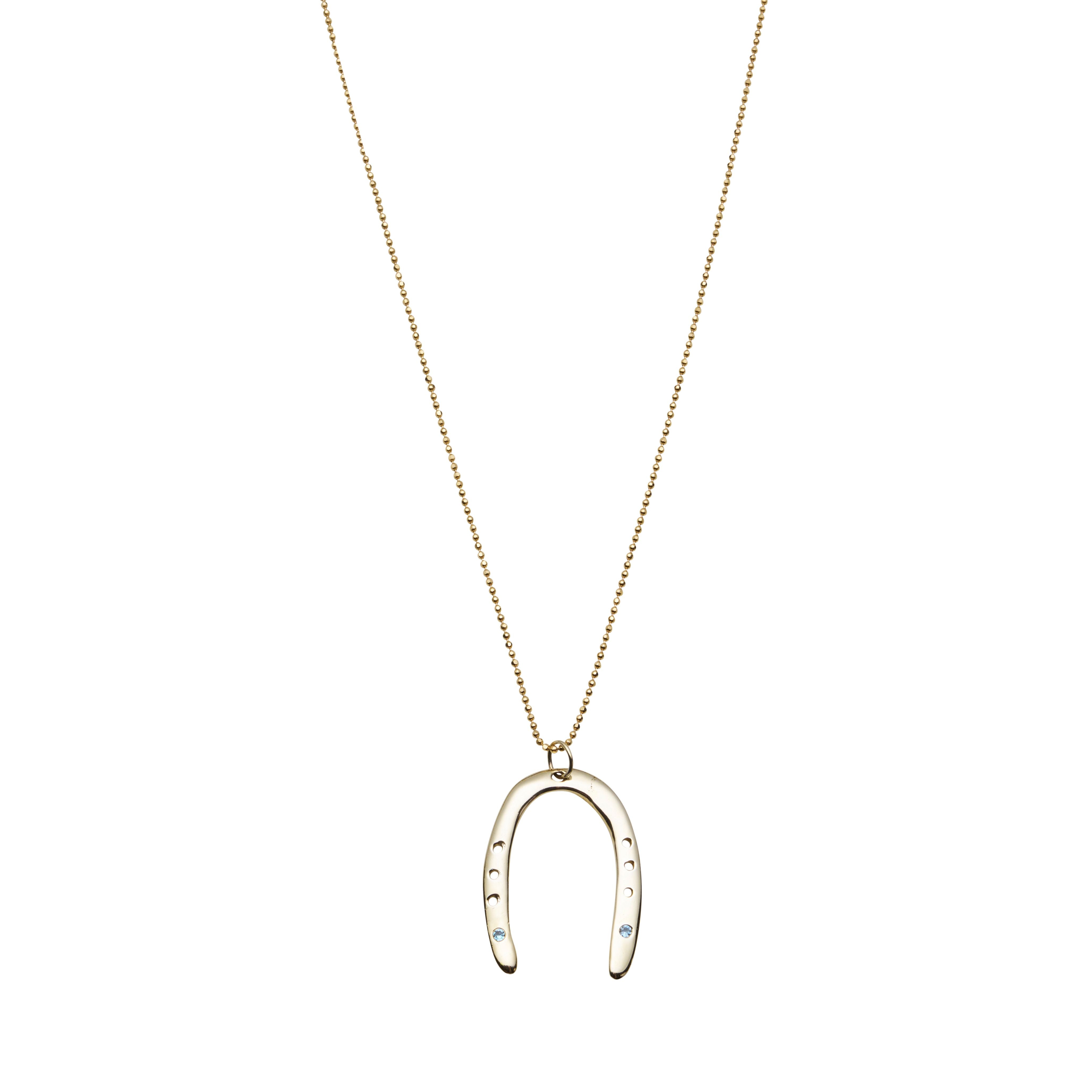 Raw Horseshoe Pendant - Gold