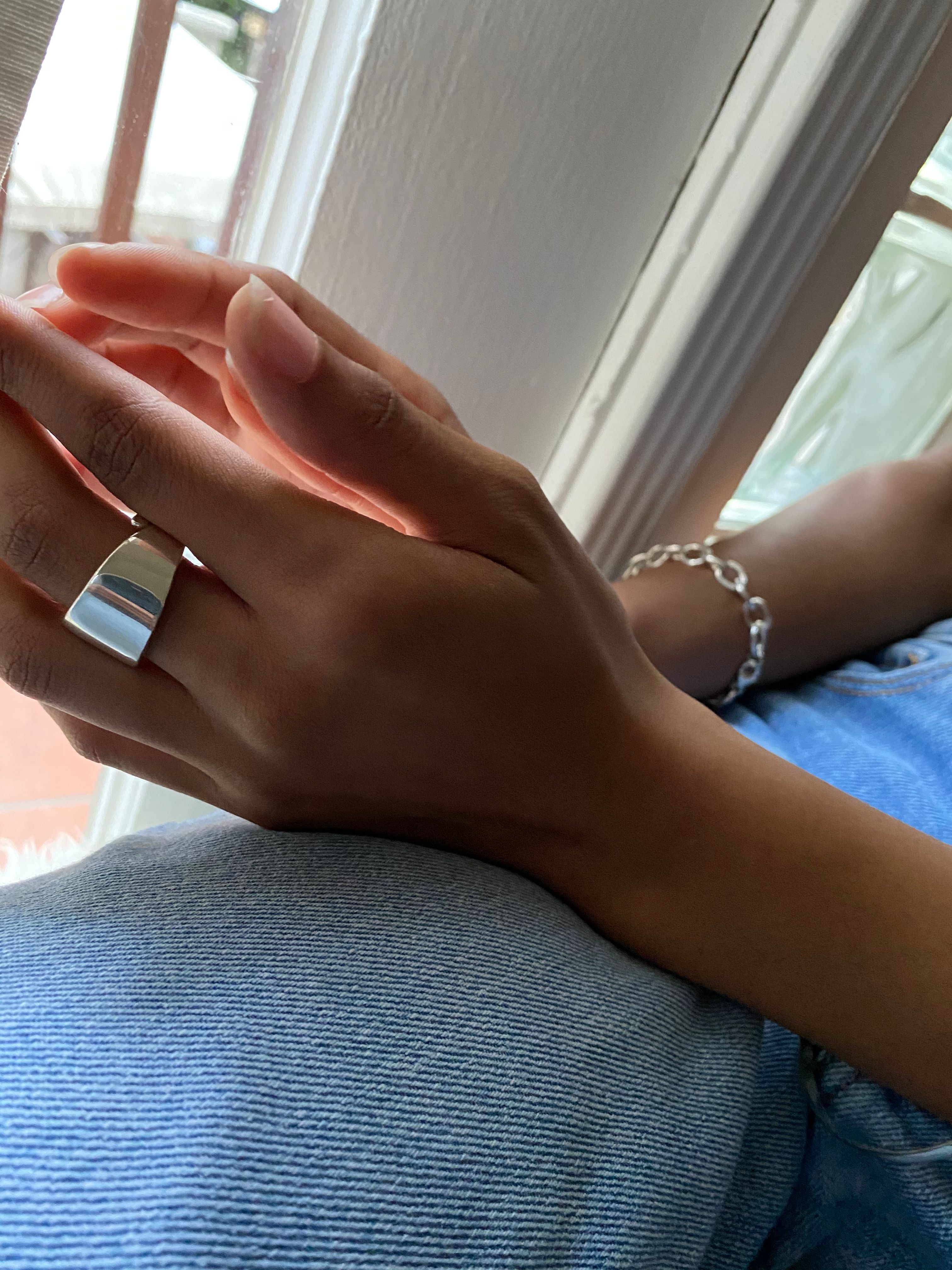 Raw Leaf Ring - Sterling Silver