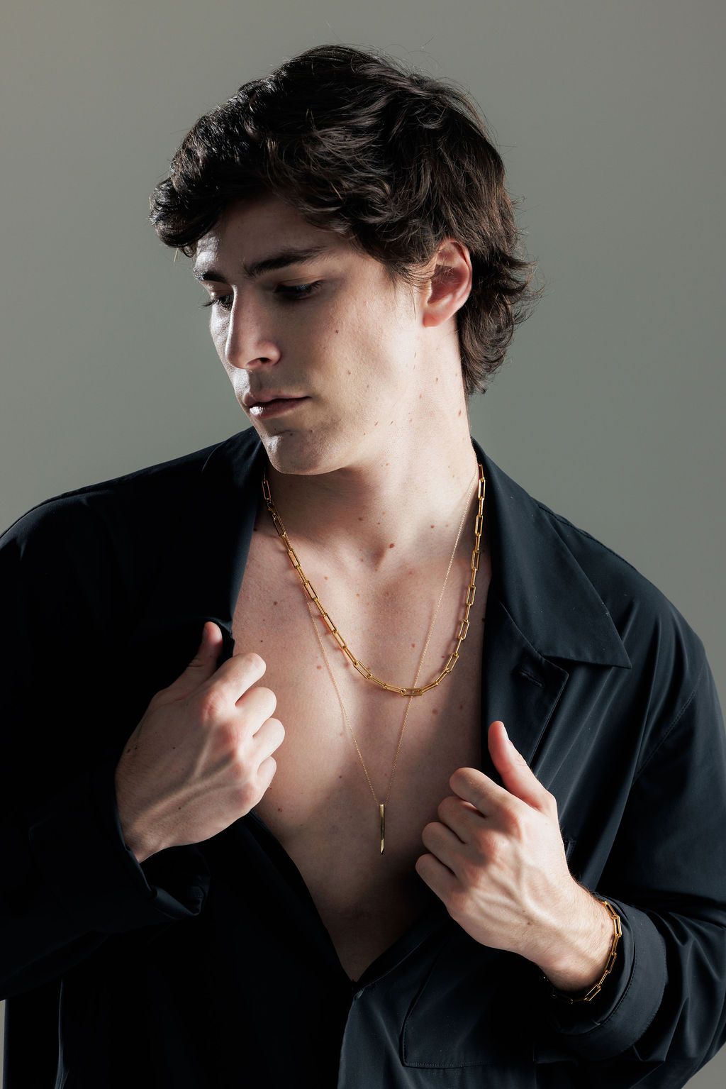 Men's Rectangle Link Chain Necklace - 14K Gold Filled