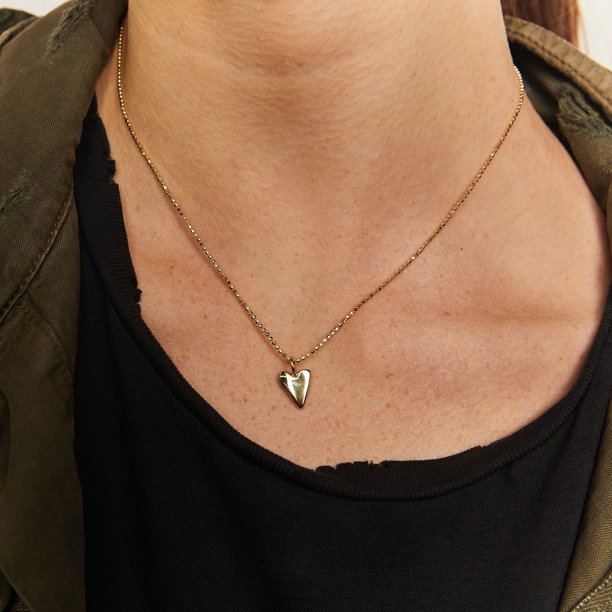 Raw Small Heart Pendant - Gold