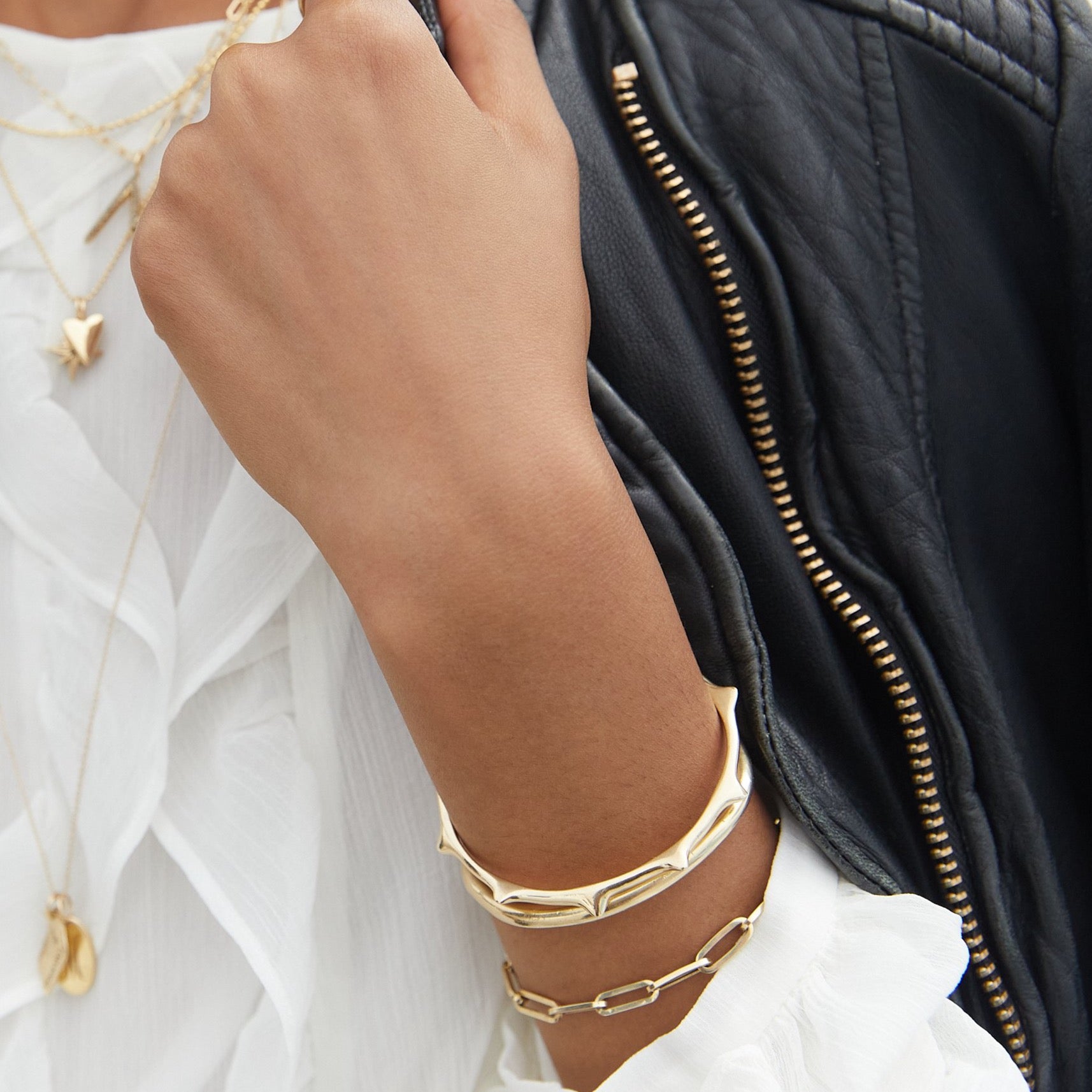 Spiky Bracelet - 14K Gold Plated Brass