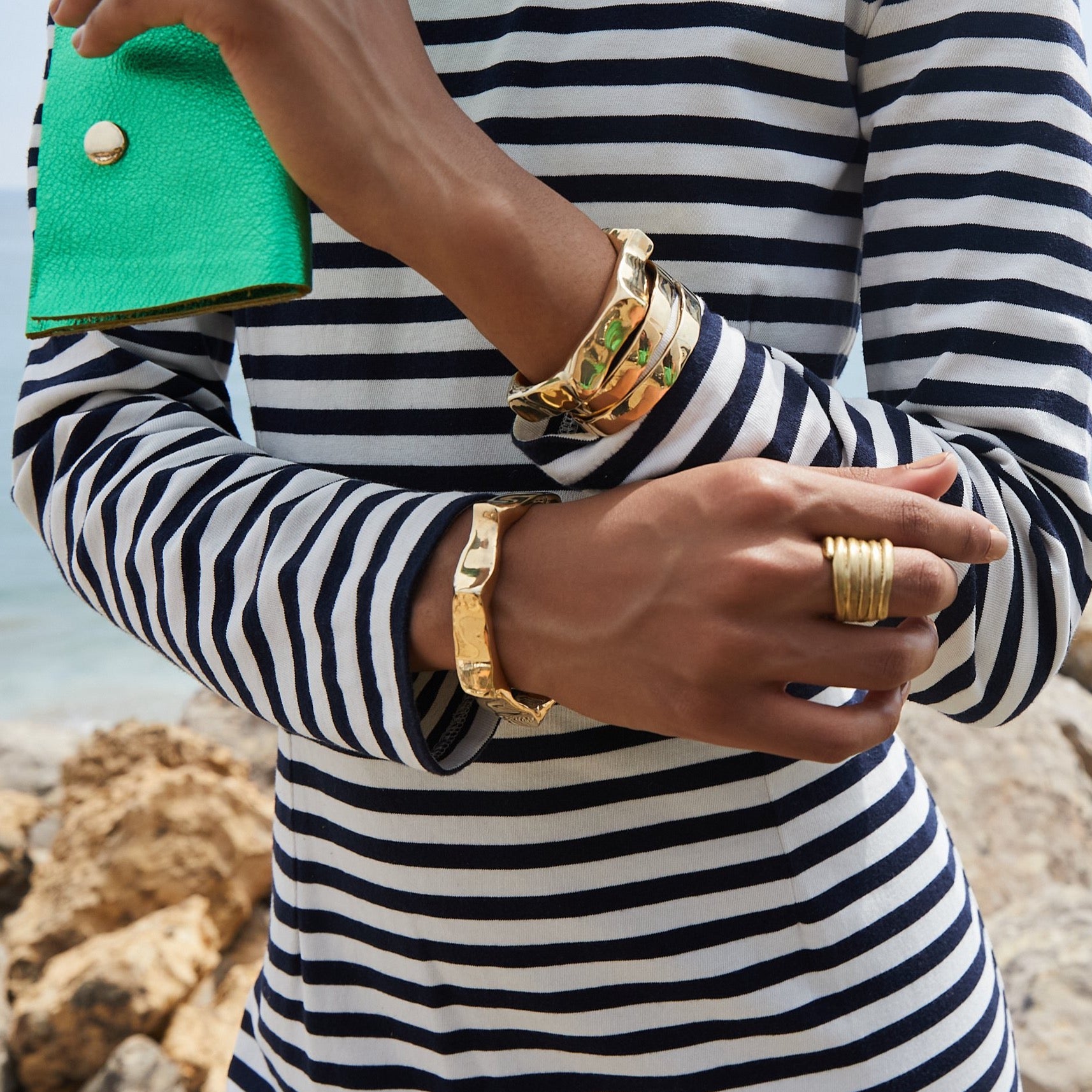 Raw Flat Cuff - 14K Gold Plated