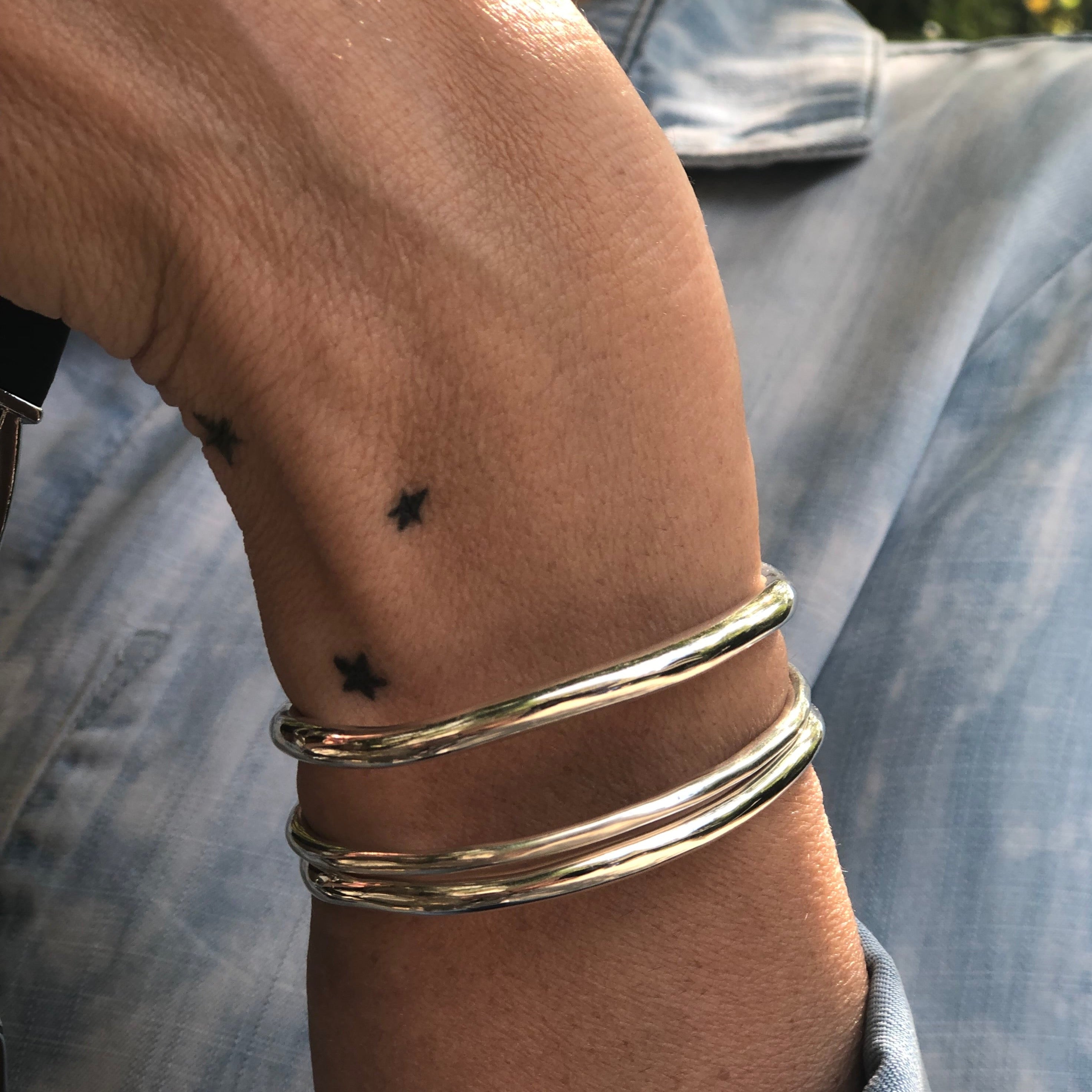 Raw Thin Cuff - Sterling Silver