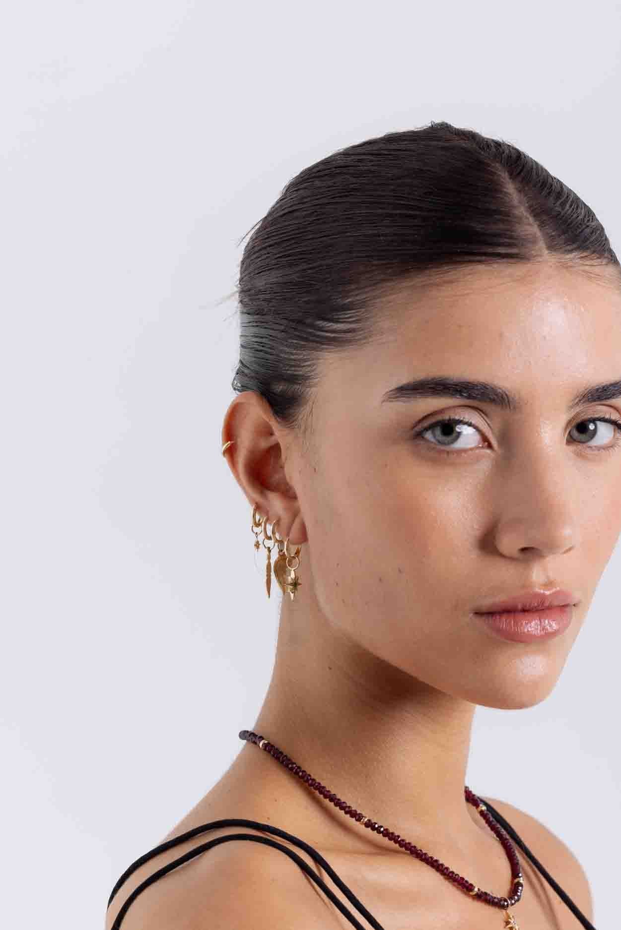 North Star Pendant Earring - Gold
