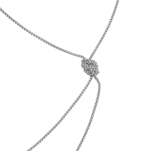 alternate image of Knotted Box Chain Necklace - Sterling Silver