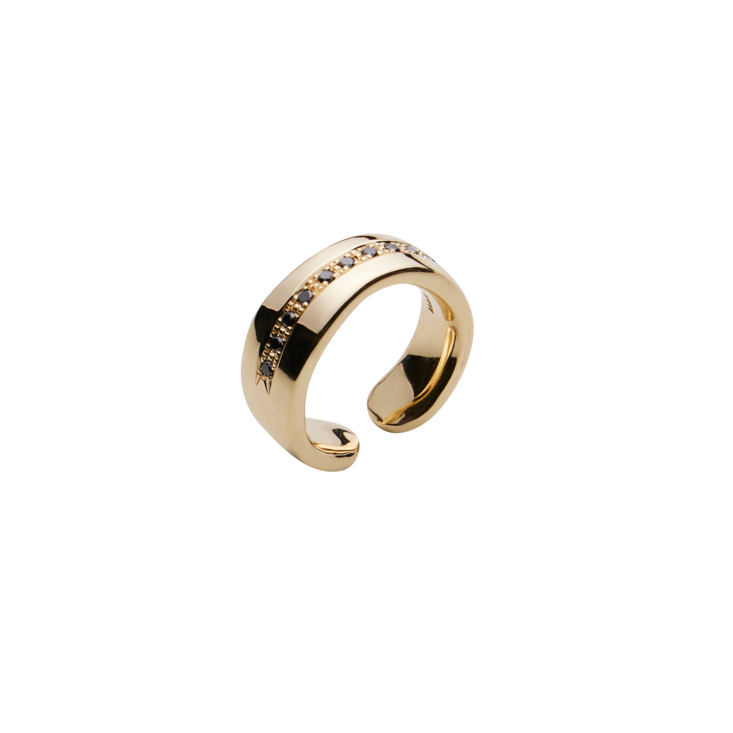 Diamond Raw Cuff Ring - Gold