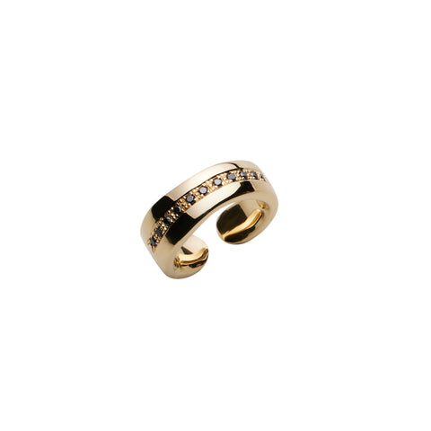 alternate image of Diamond Raw Cuff Ring - Gold
