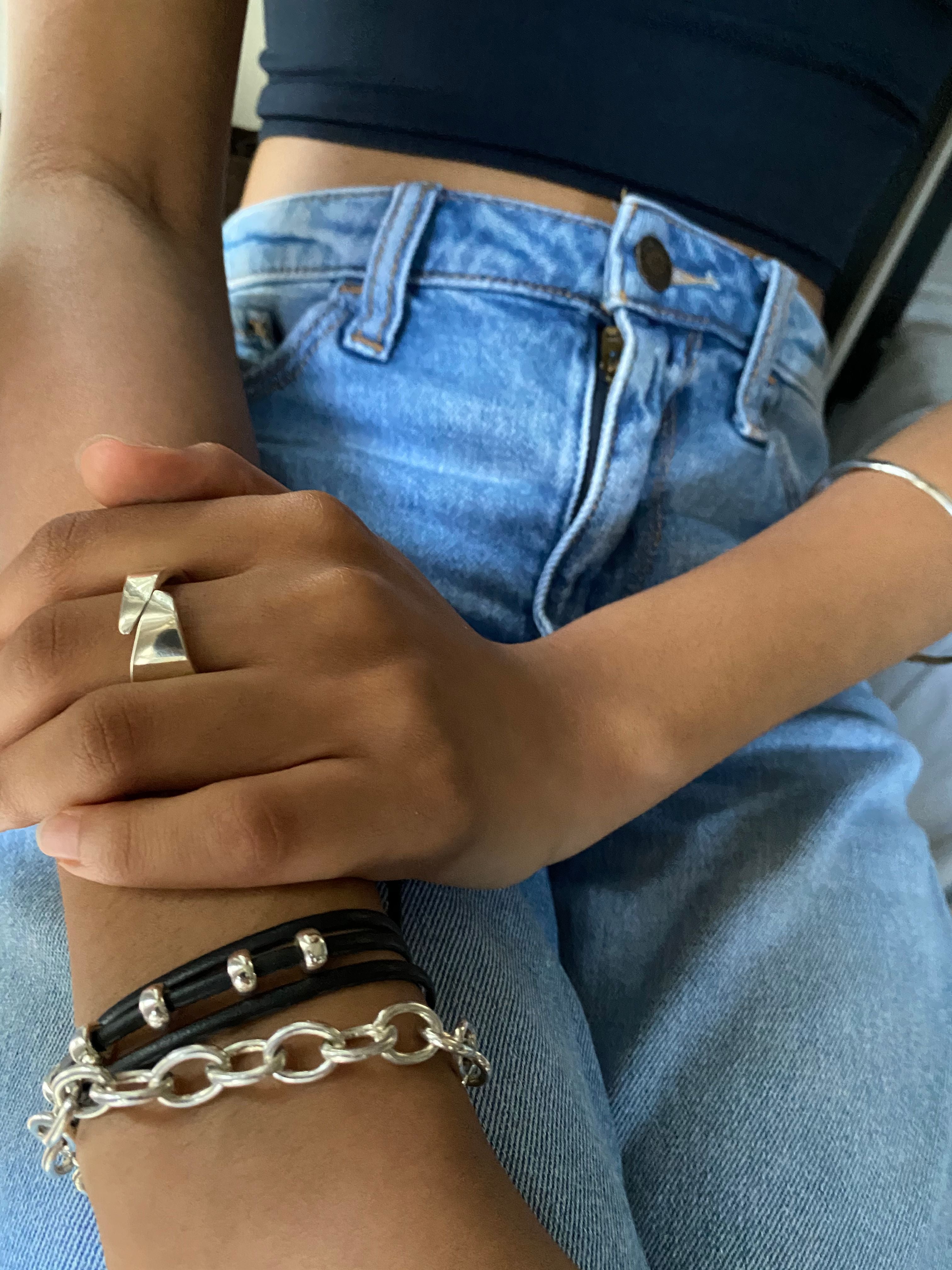 Raw Leaf Ring - Sterling Silver