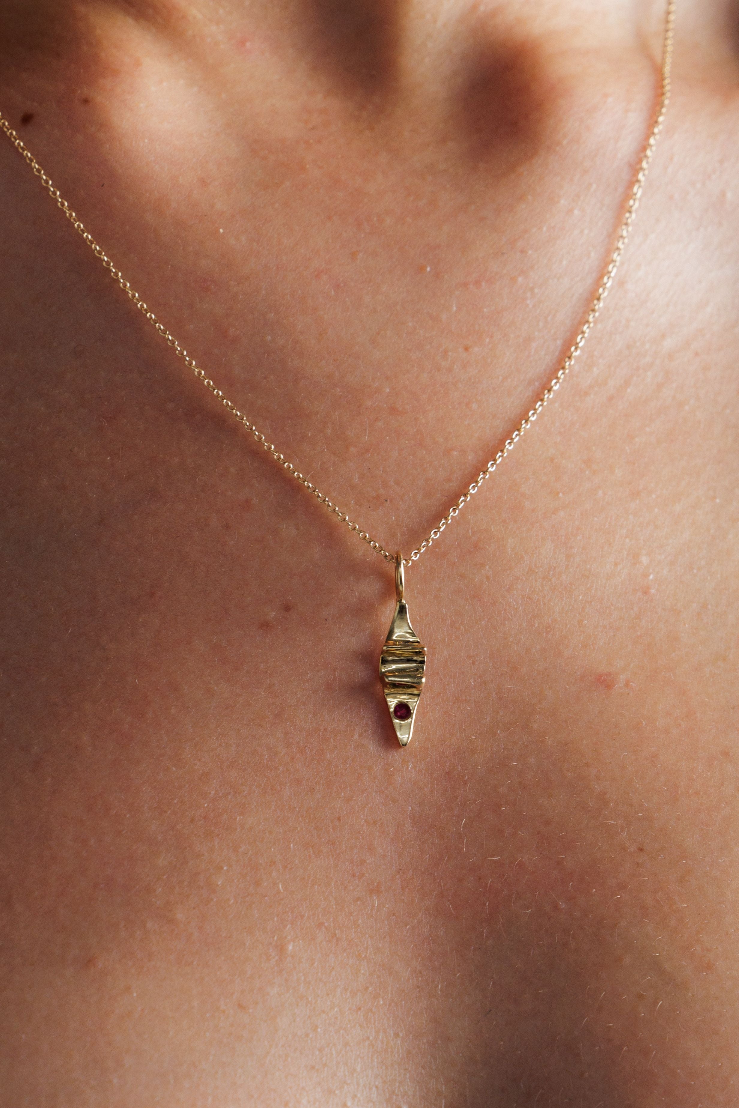 Little Ridge Ruby Pendant -Gold