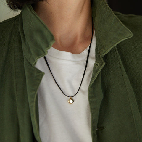 alternate image of Raw Square Pendant - Gold