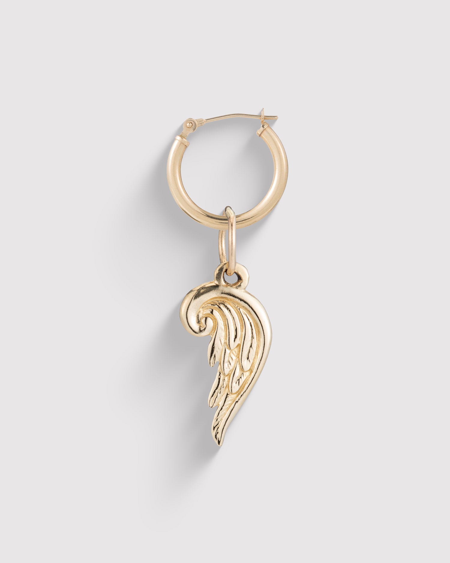 Angel Wing Pendant Earring - Gold
