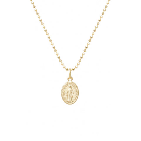 primary image of The Virgin of Miracles Oval Pendant - Gold