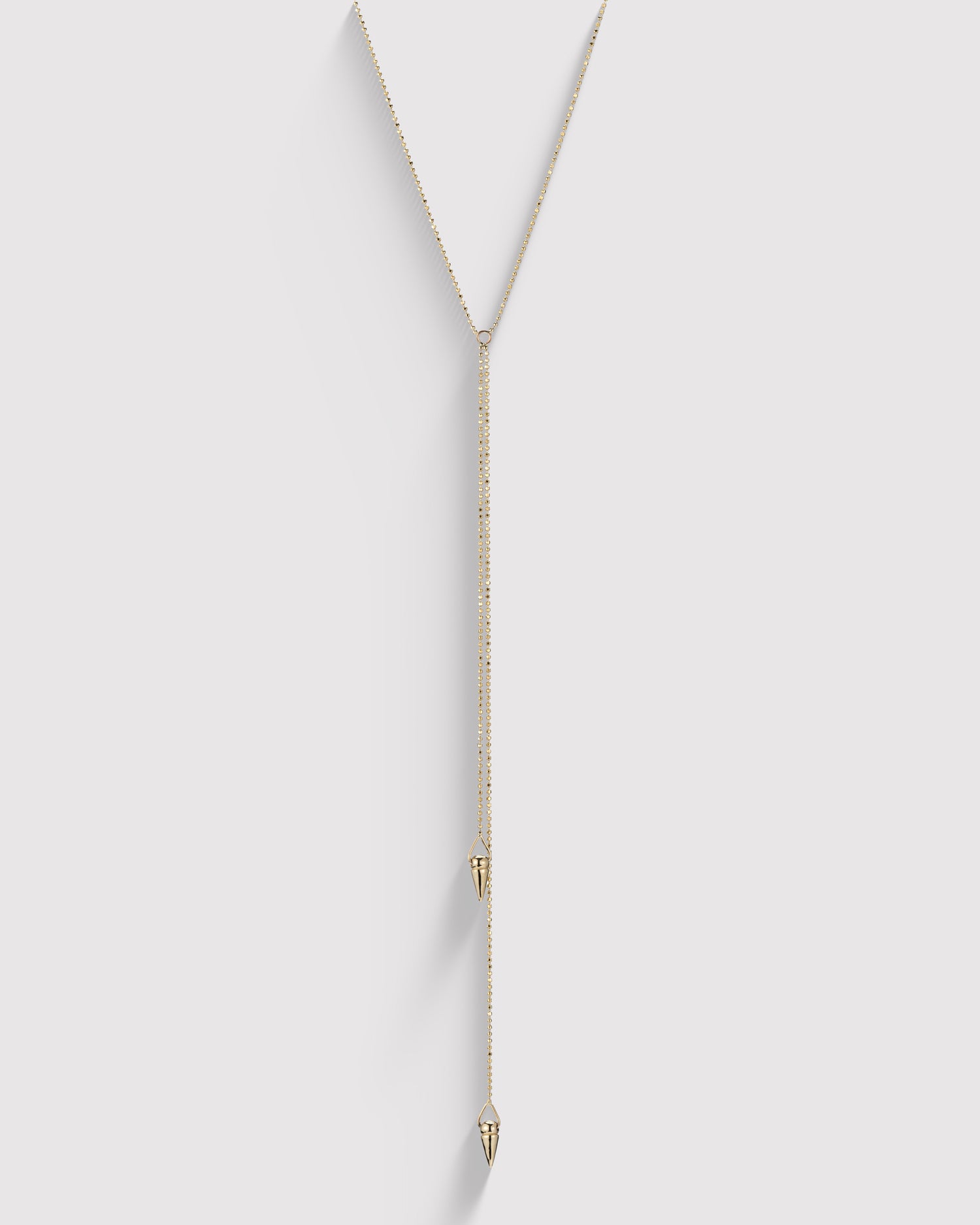 Double Drop Spike Necklace - Gold
