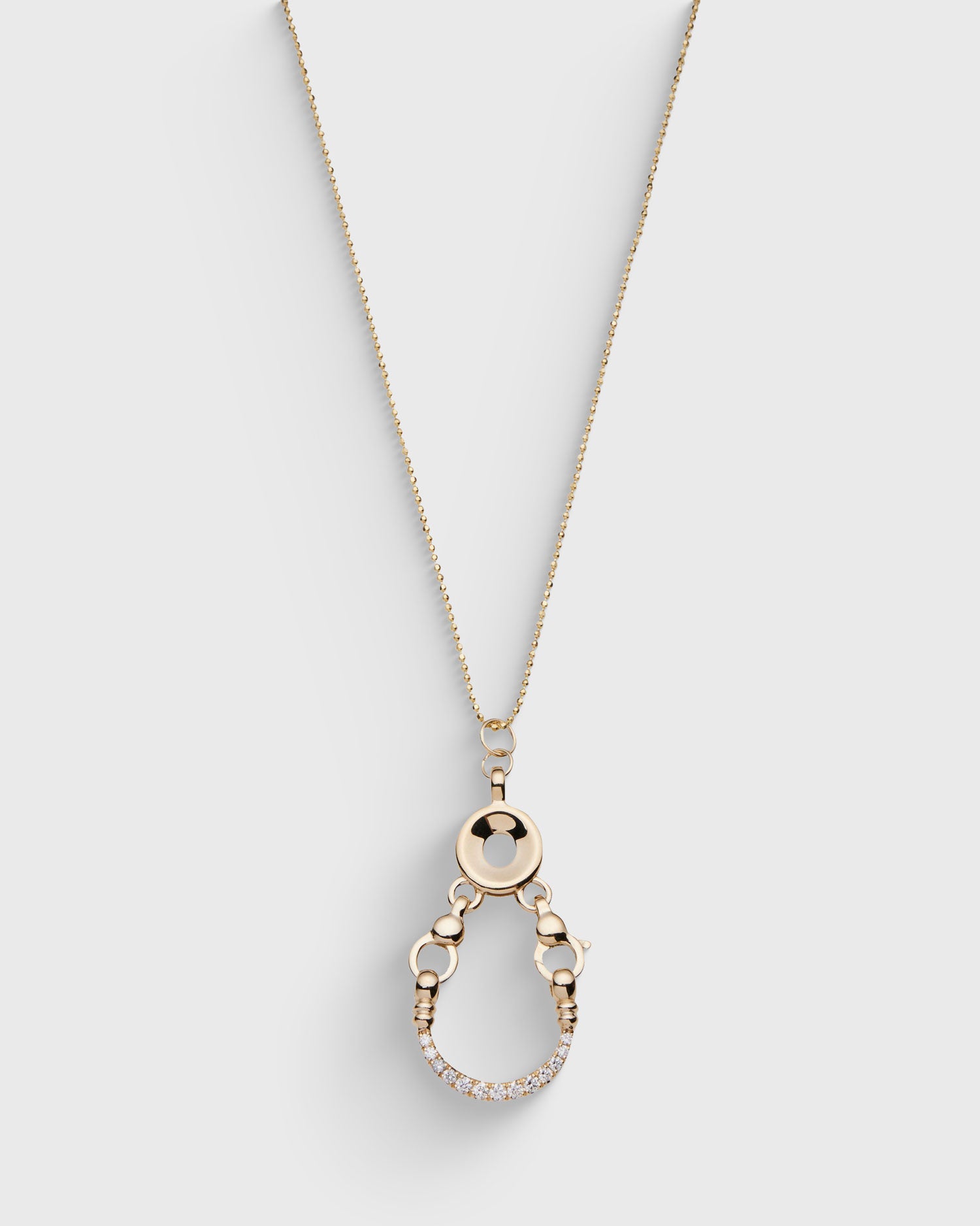 Diamond Horseshoe Locket - Gold