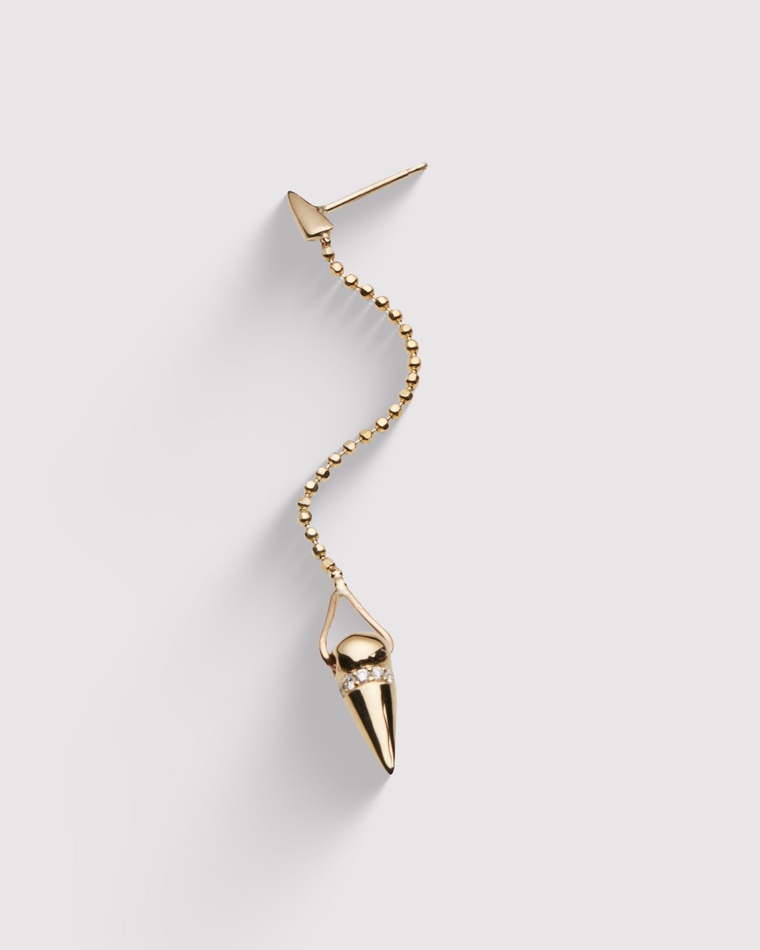 Diamond Spike Drop Earrings - Gold
