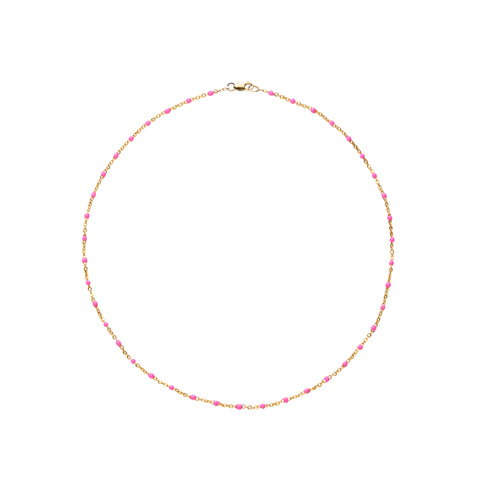 primary image of Bright Pink Enamel Choker - 14K Gold Filled