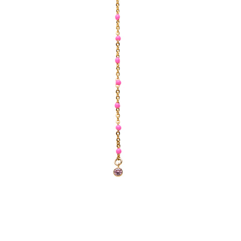 alternate image of Bright Pink Enamel Lariat - 14K Gold Filled