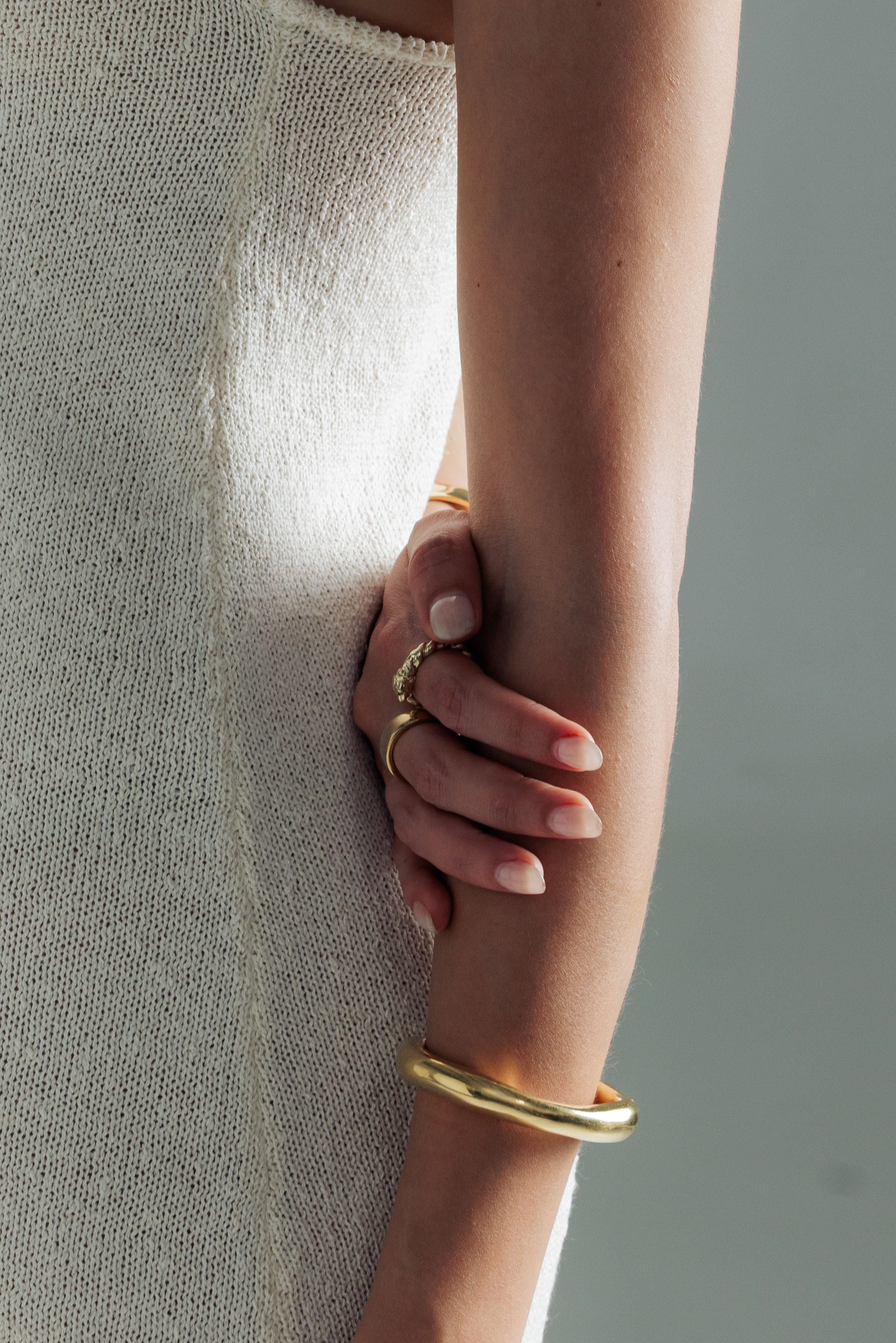Raw Thick Cuff - 14K Gold Plated