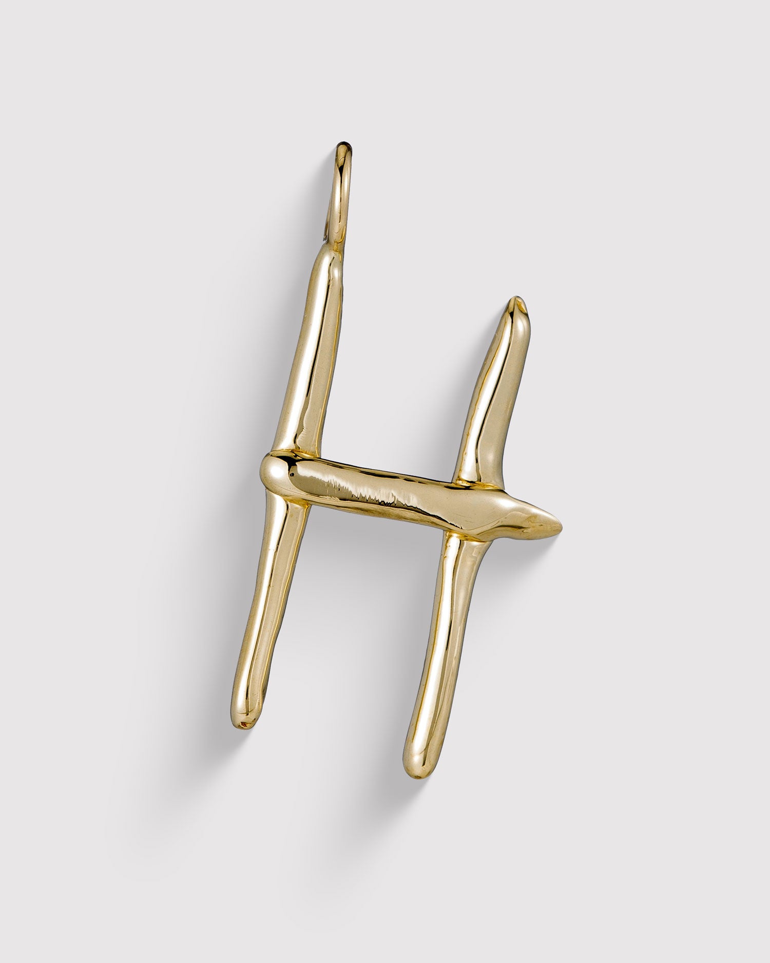 Raw Letter H - Gold