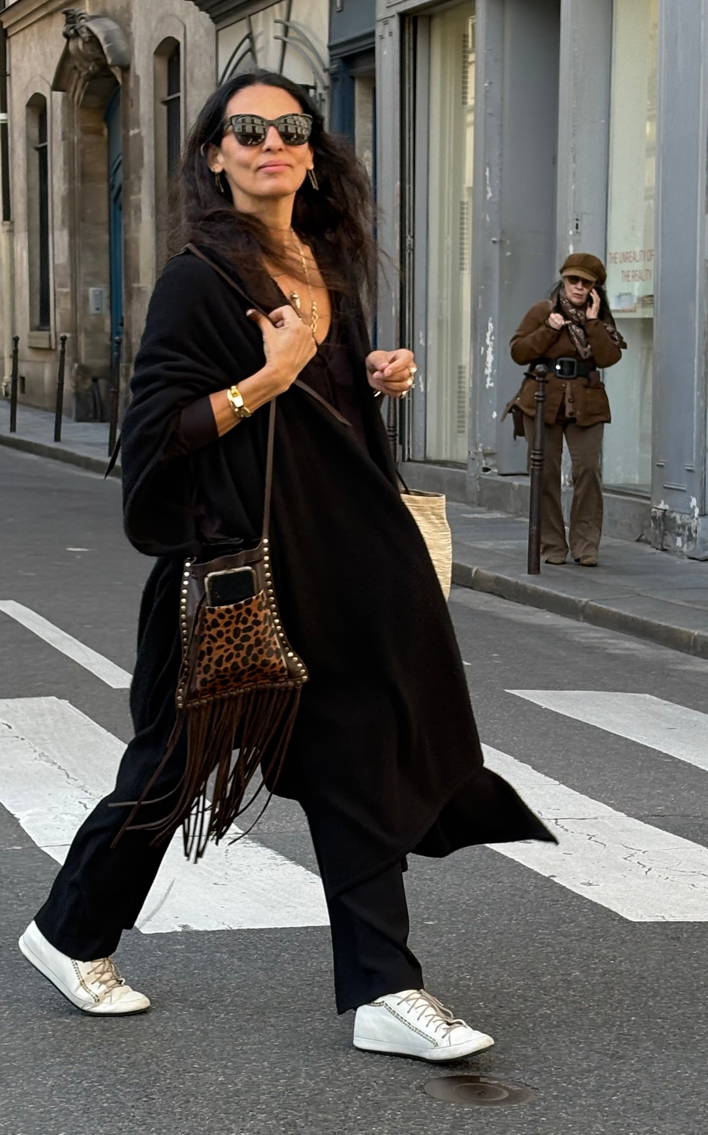 Brown Leopard Fringe Bag