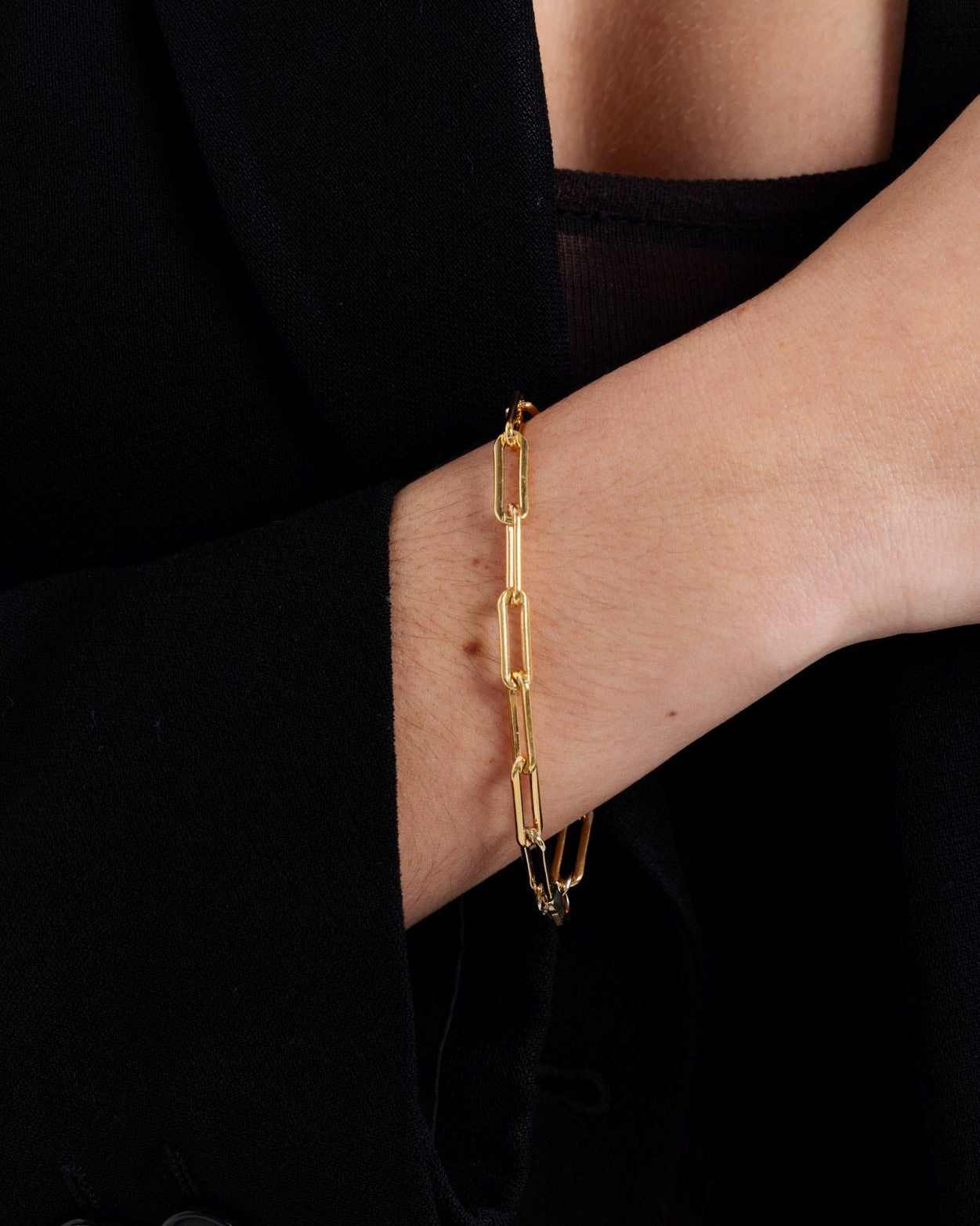 Rectangle Link Chain Bracelet - 14K Gold Filled