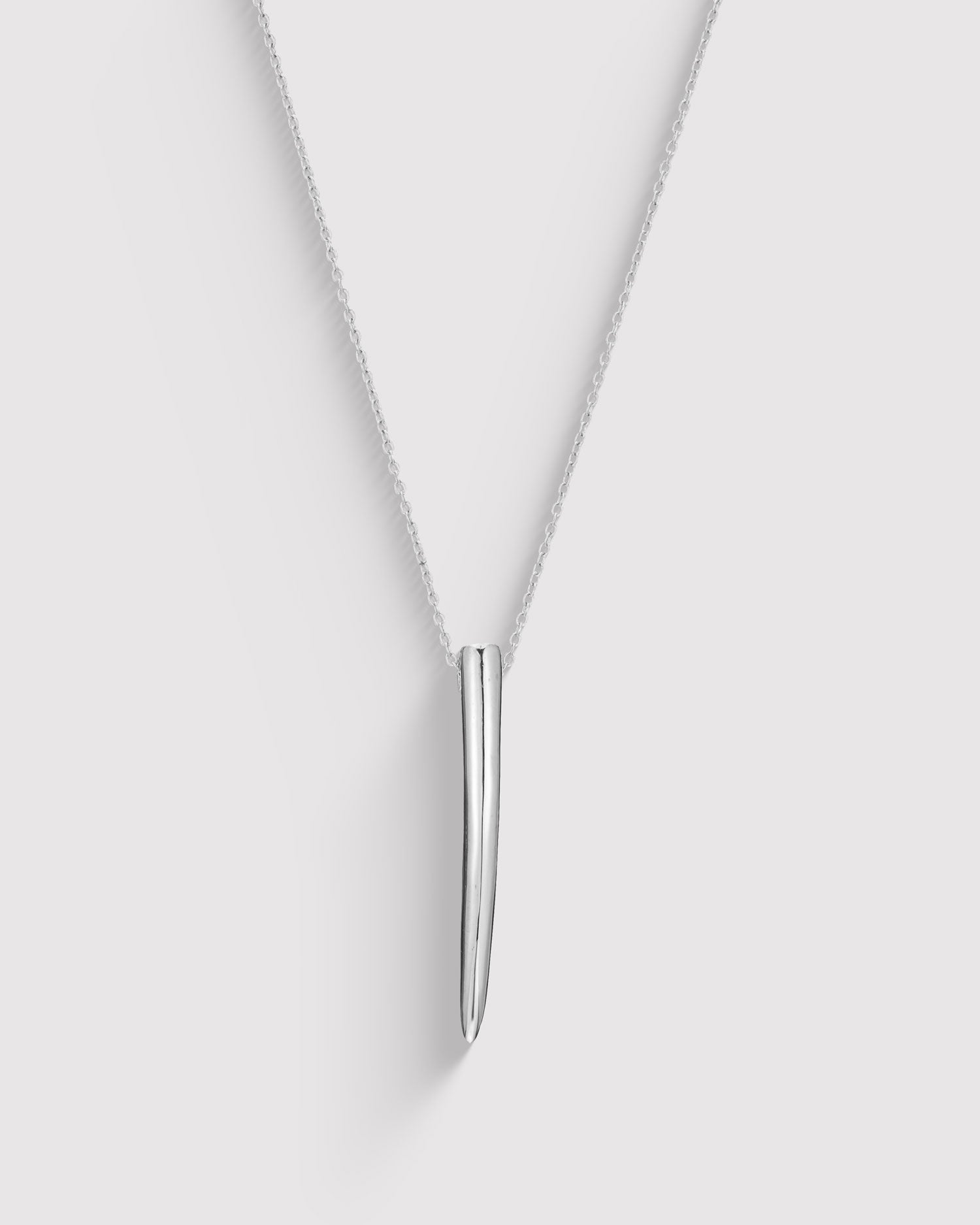 Long Horn Necklace - Sterling Silver