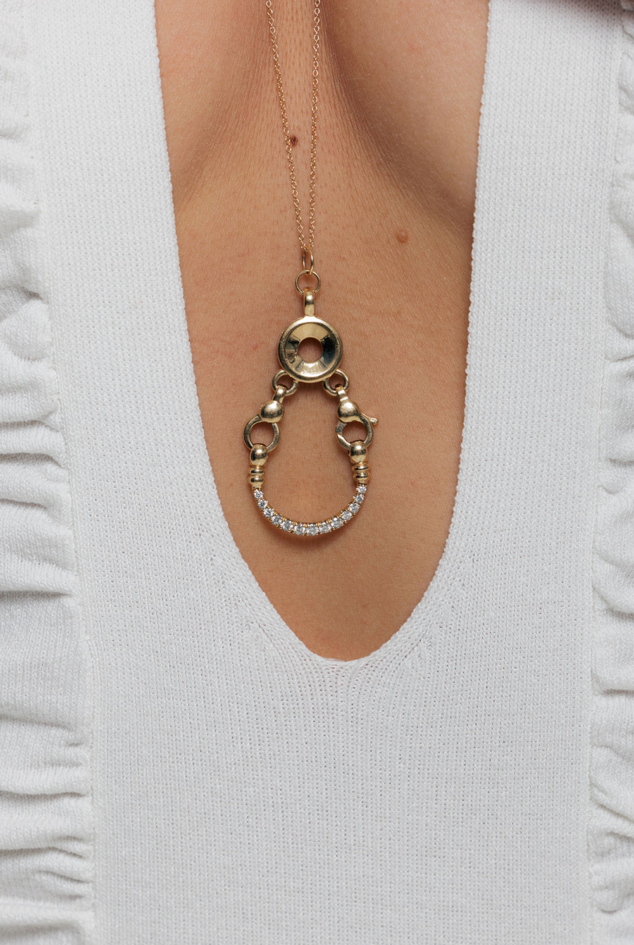 Diamond Horseshoe Locket