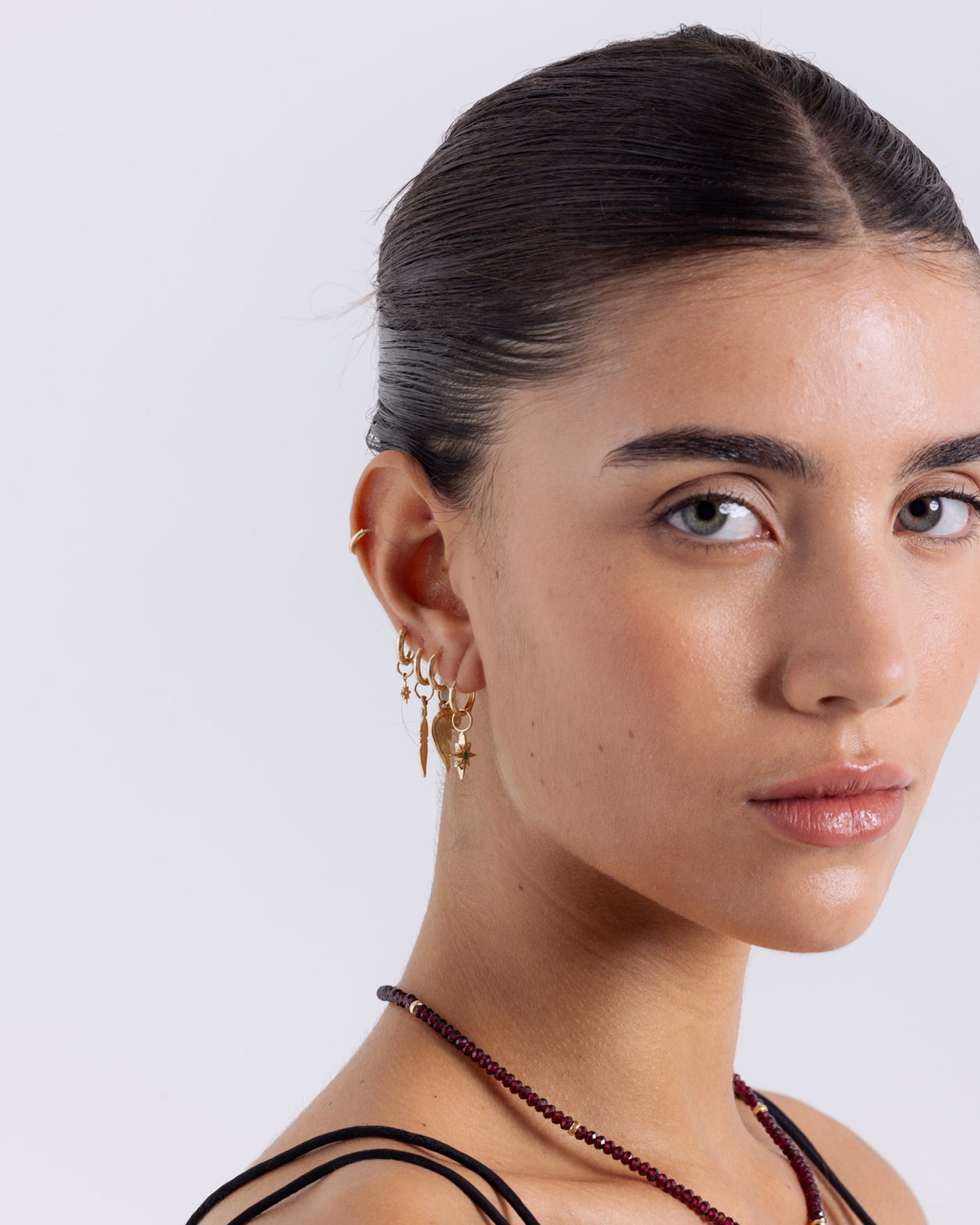North Star Pendant Earring - Gold