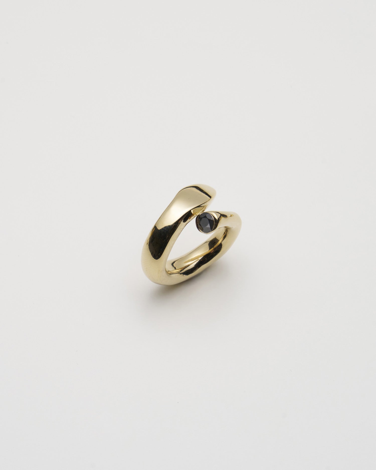 Bold Snake Ring- Black Onyx